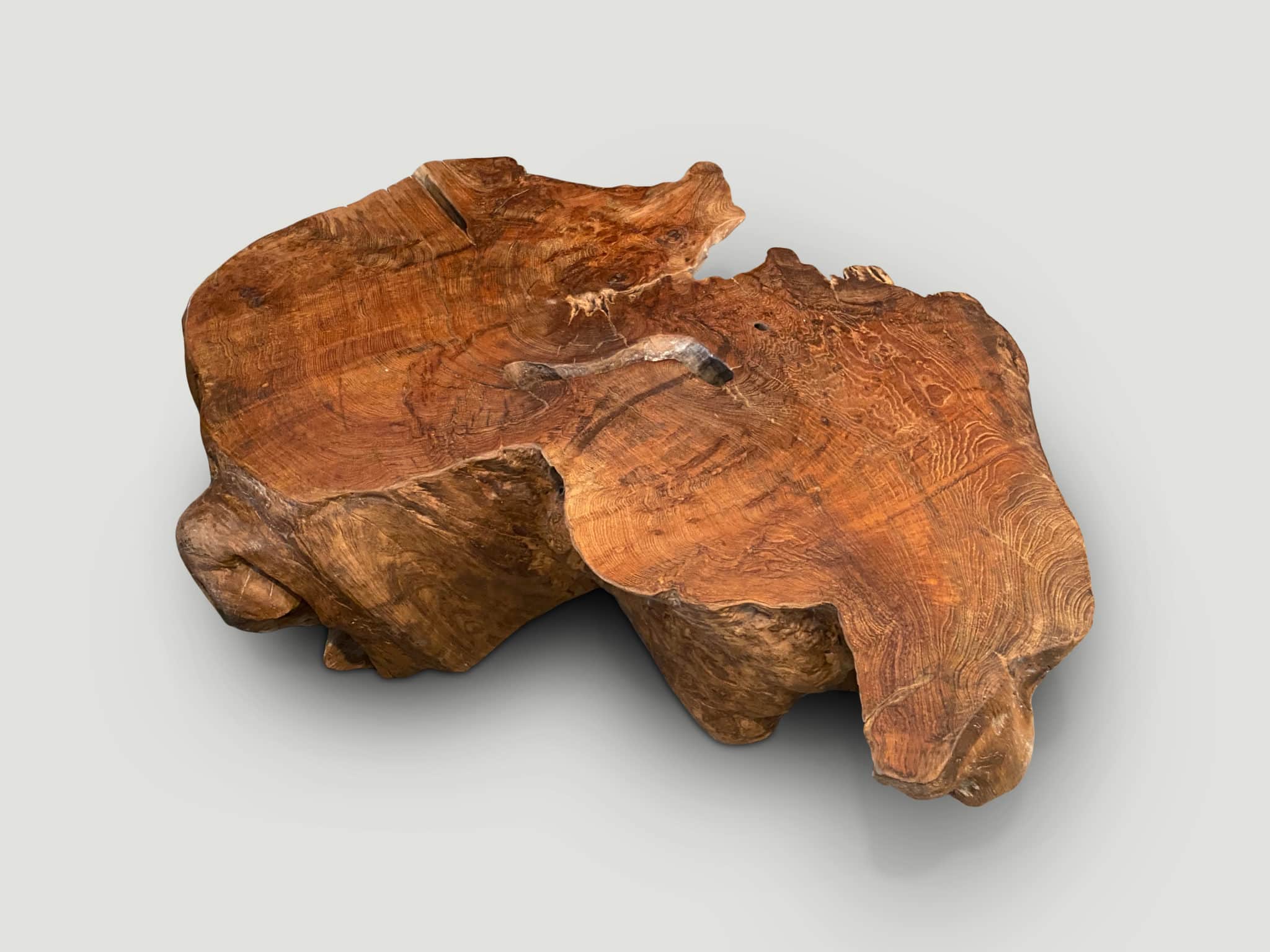 SCULPTURAL TEAK COFFEE TABLE