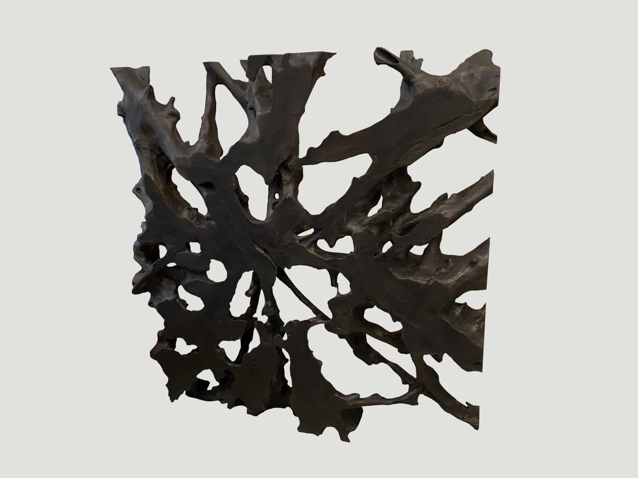 charred teak root art or coffee table