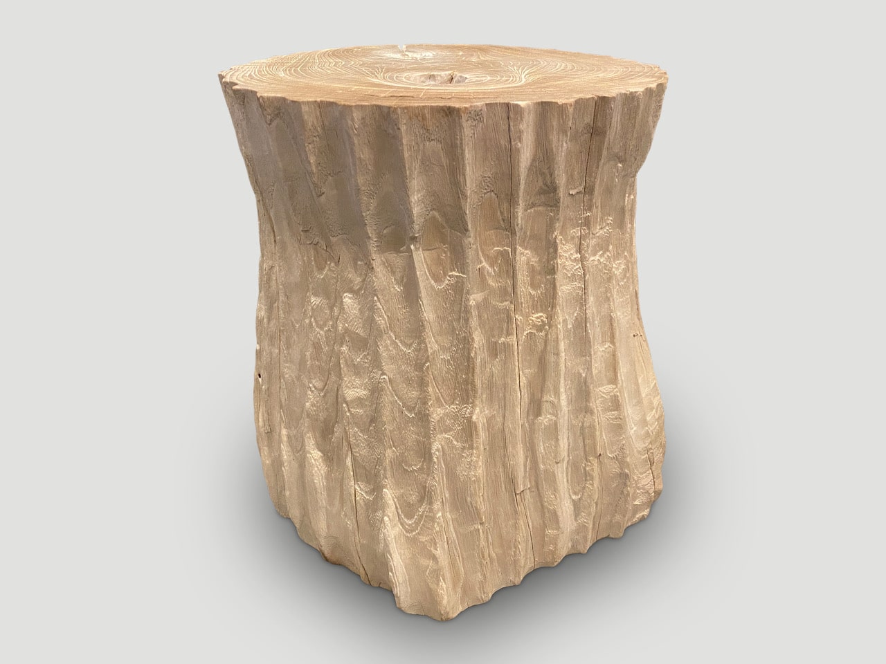 minimalist bleached teak wood side table