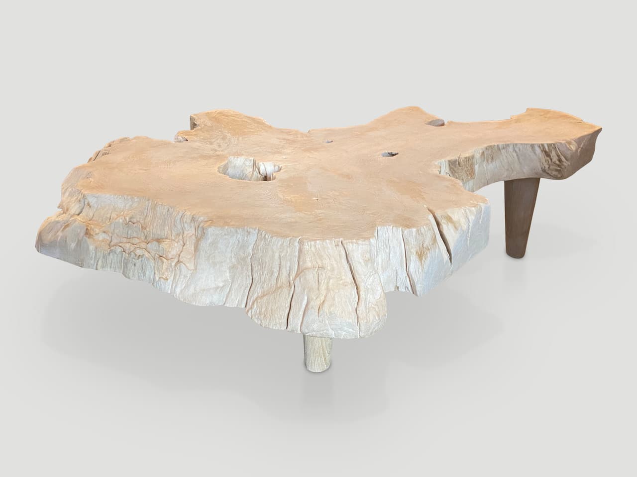 st barts bleached teak wood coffee table