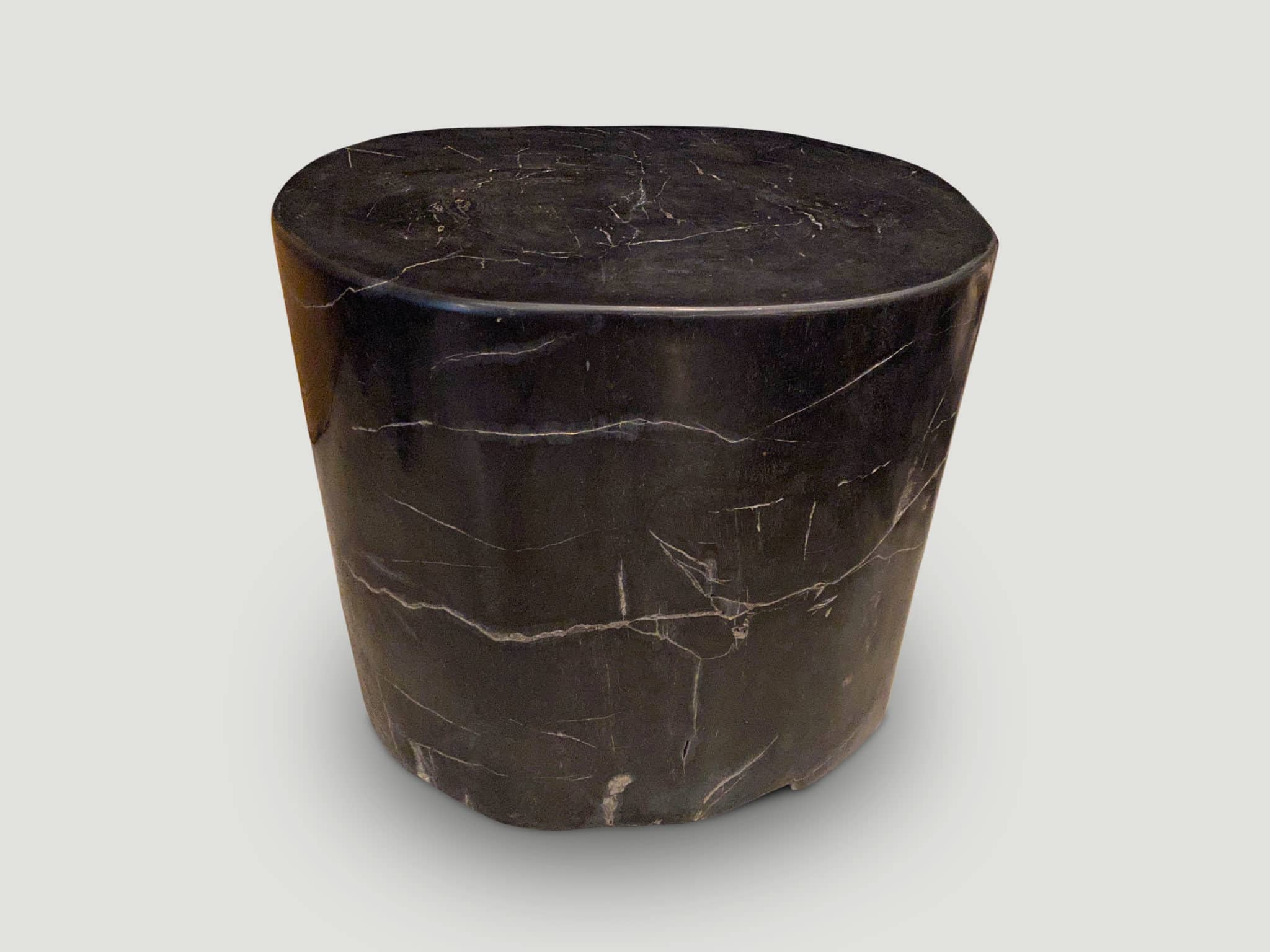 high quality super smooth, petrified wood side table