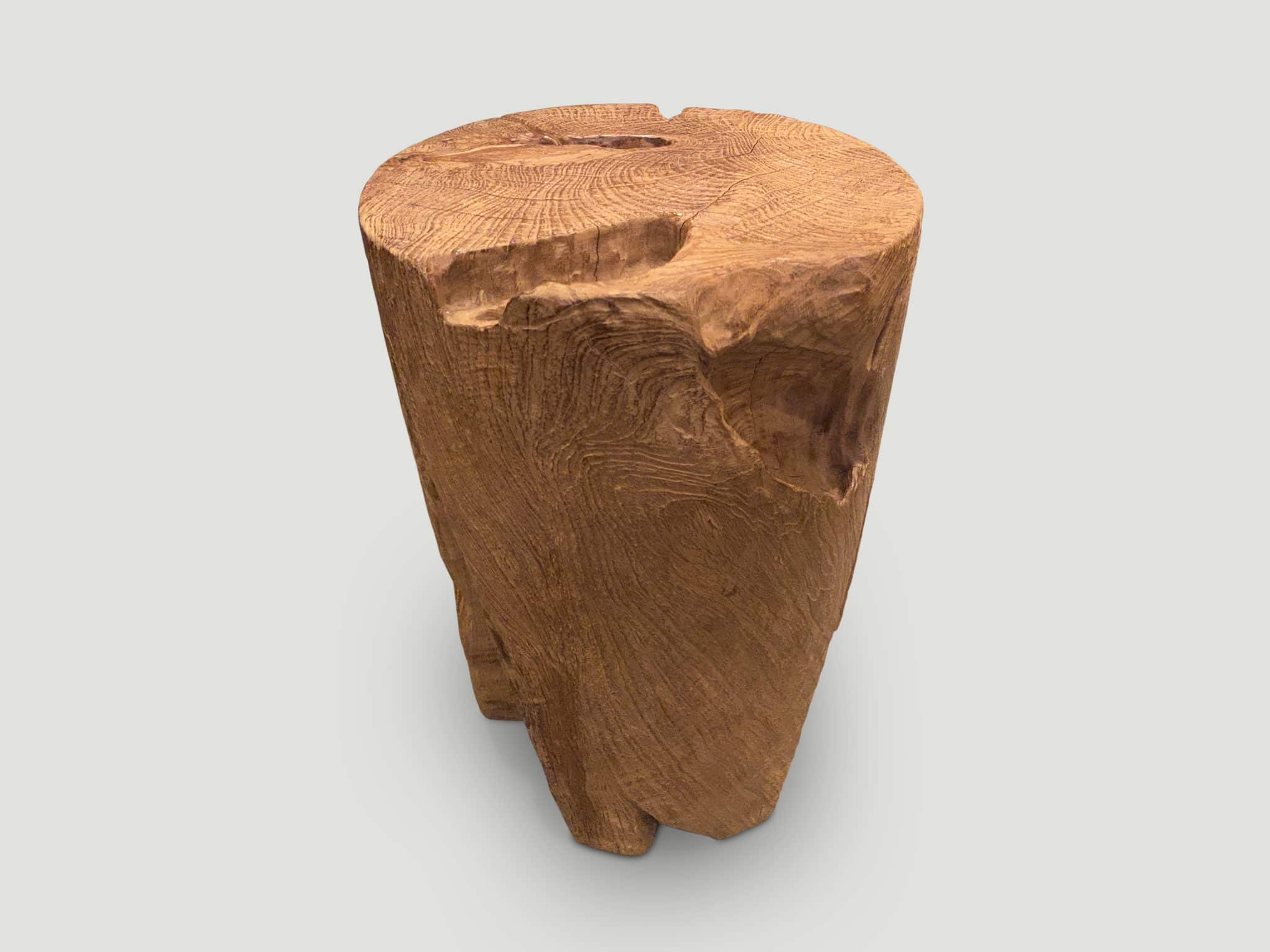 Reclaimed teak wood side table