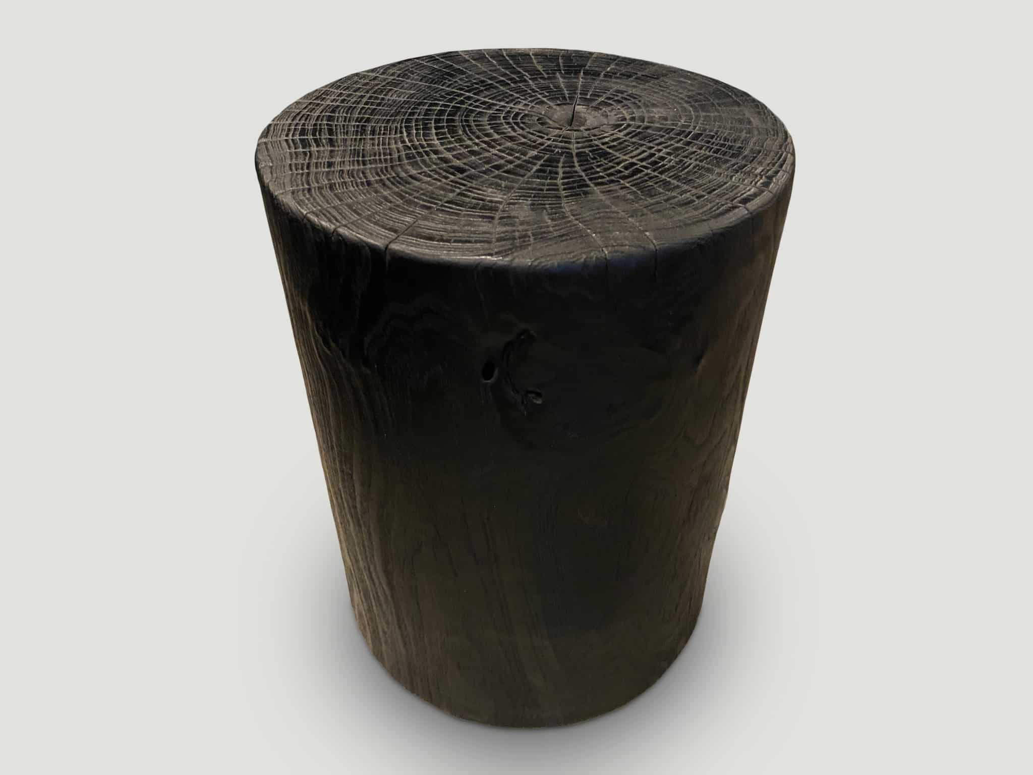 teak wood cylinder side table or stool
