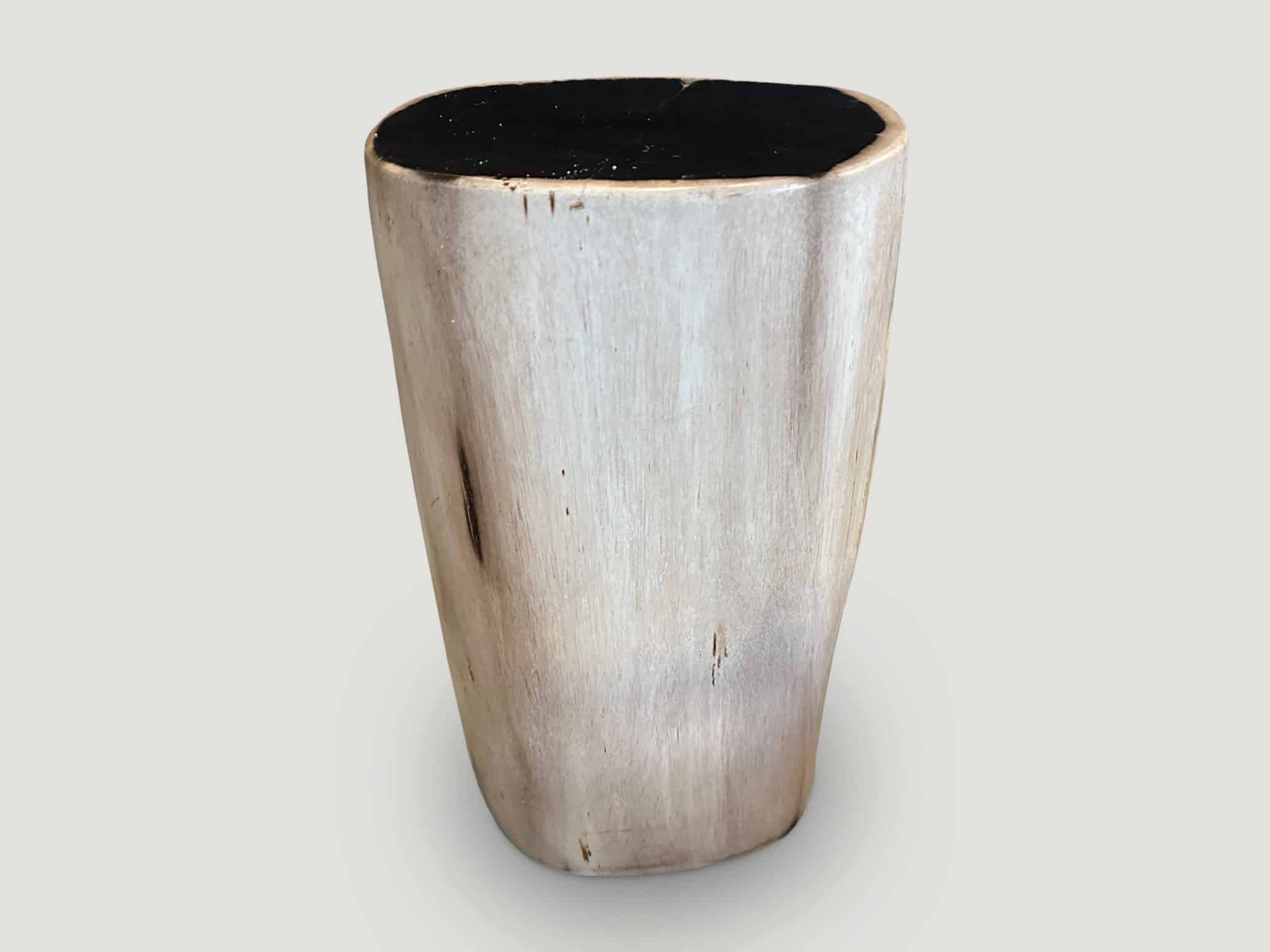 high quality super smooth petrified wood side table