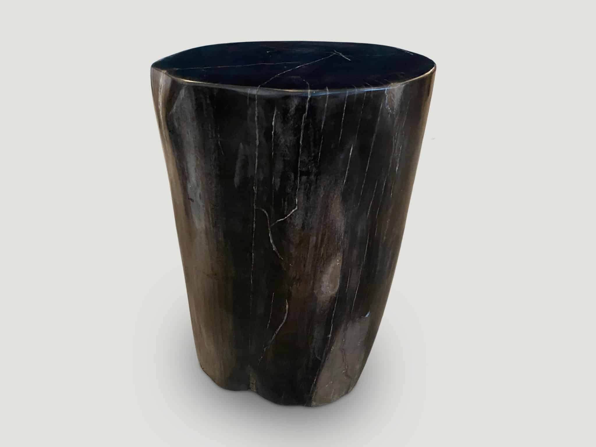 high quality super smooth petrified wood side table