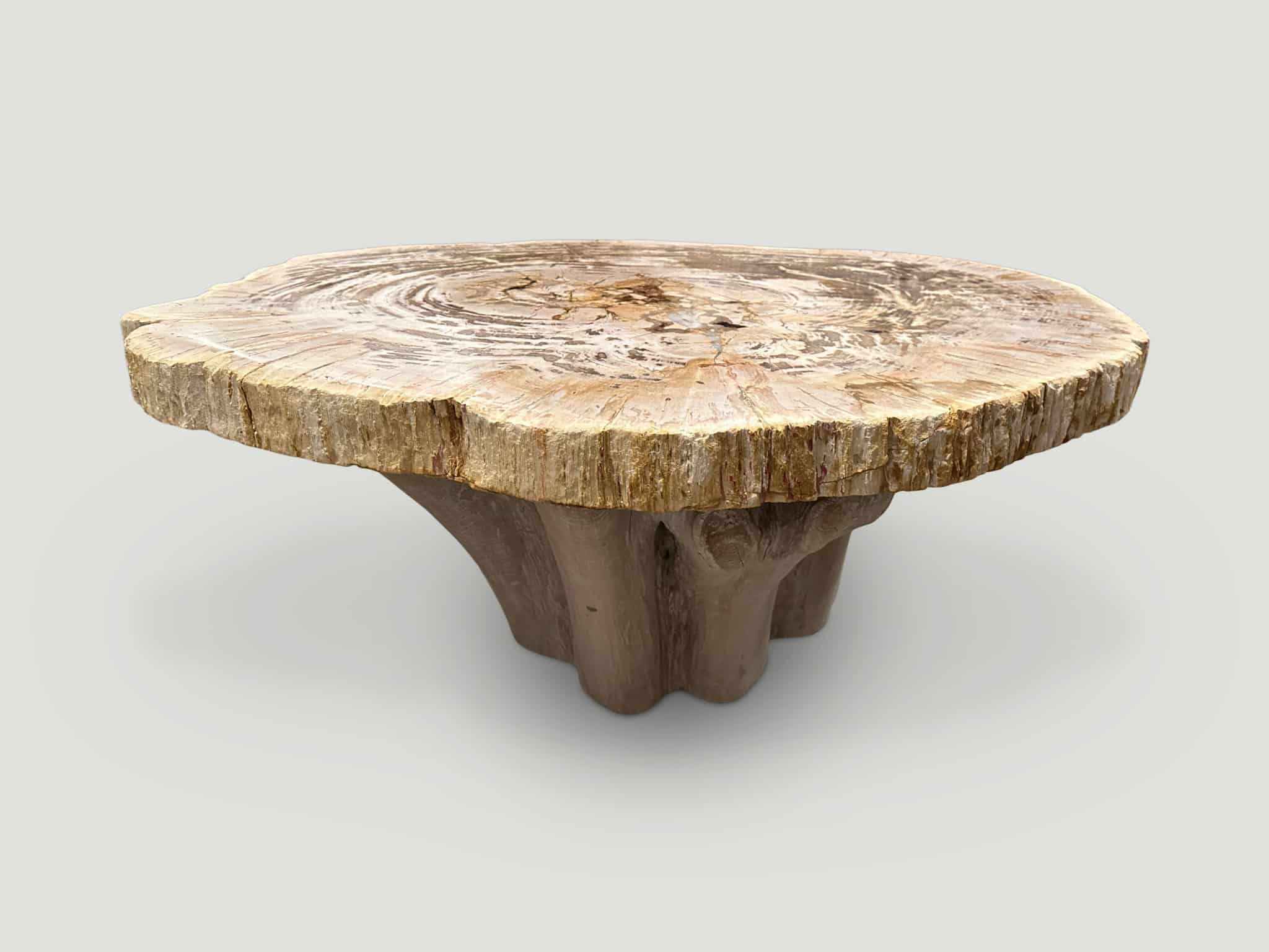 high quality petrified wood slab coffee table