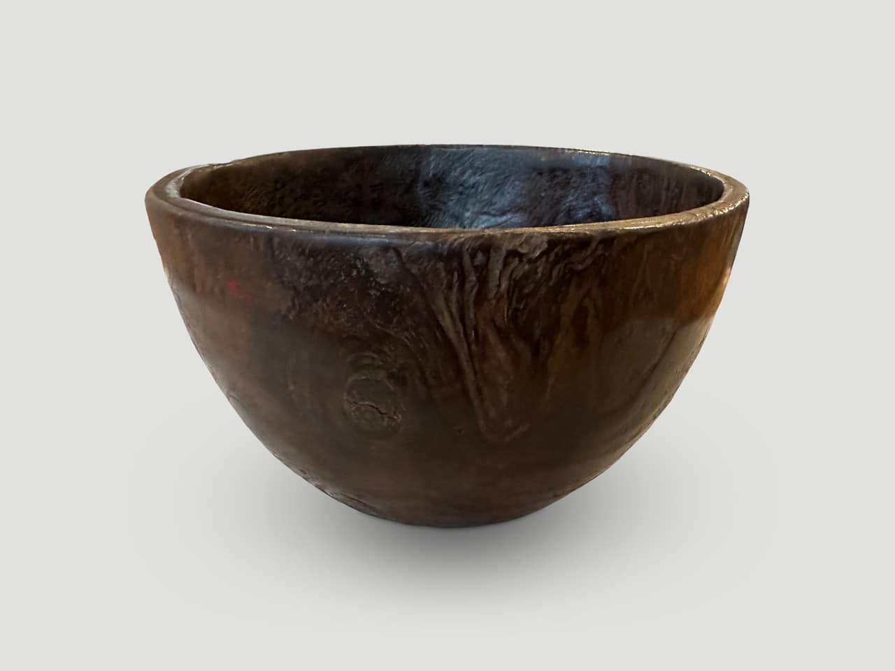 Beautiful antique bowl hand carved from a single piece of teak wood