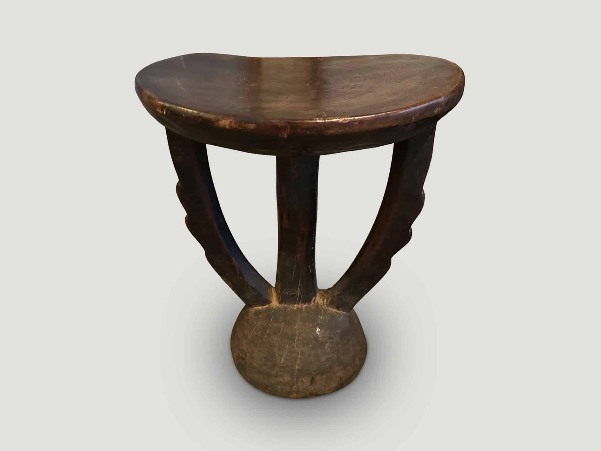RARE ANTIQUE AFRICAN SCULPTURAL SIDE TABLE