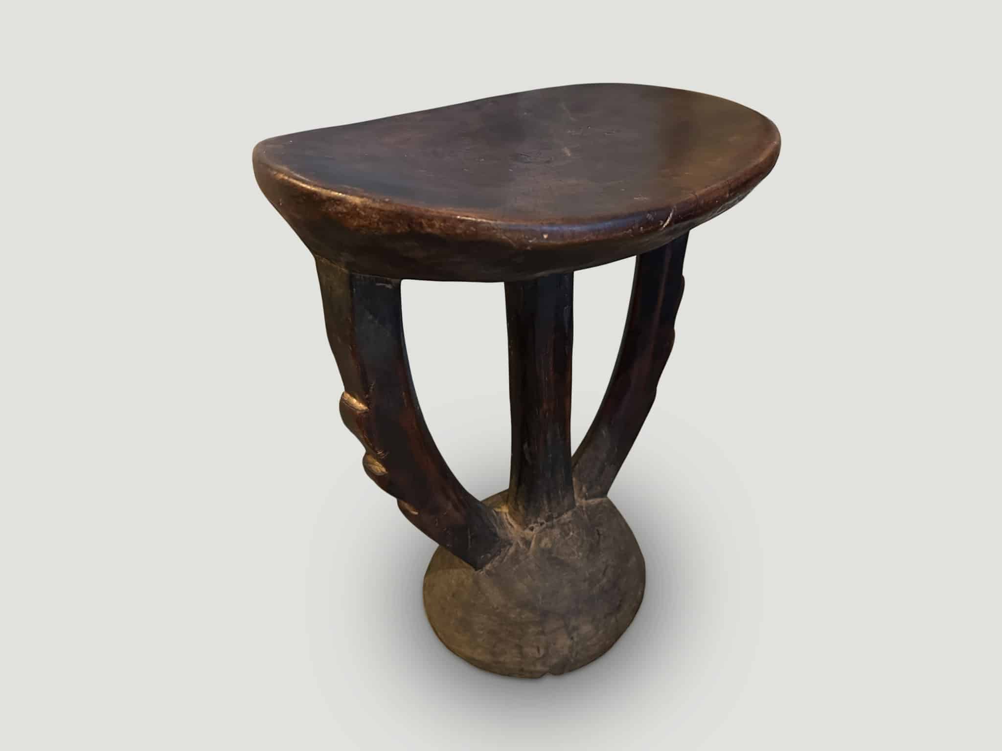 RARE ANTIQUE AFRICAN SCULPTURAL SIDE TABLE