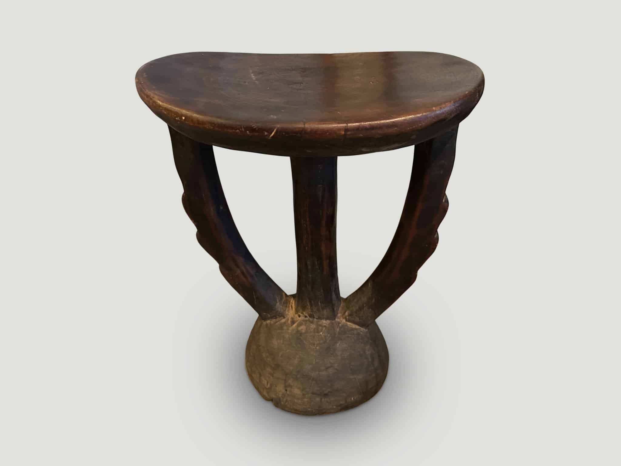 RARE ANTIQUE AFRICAN SCULPTURAL SIDE TABLE