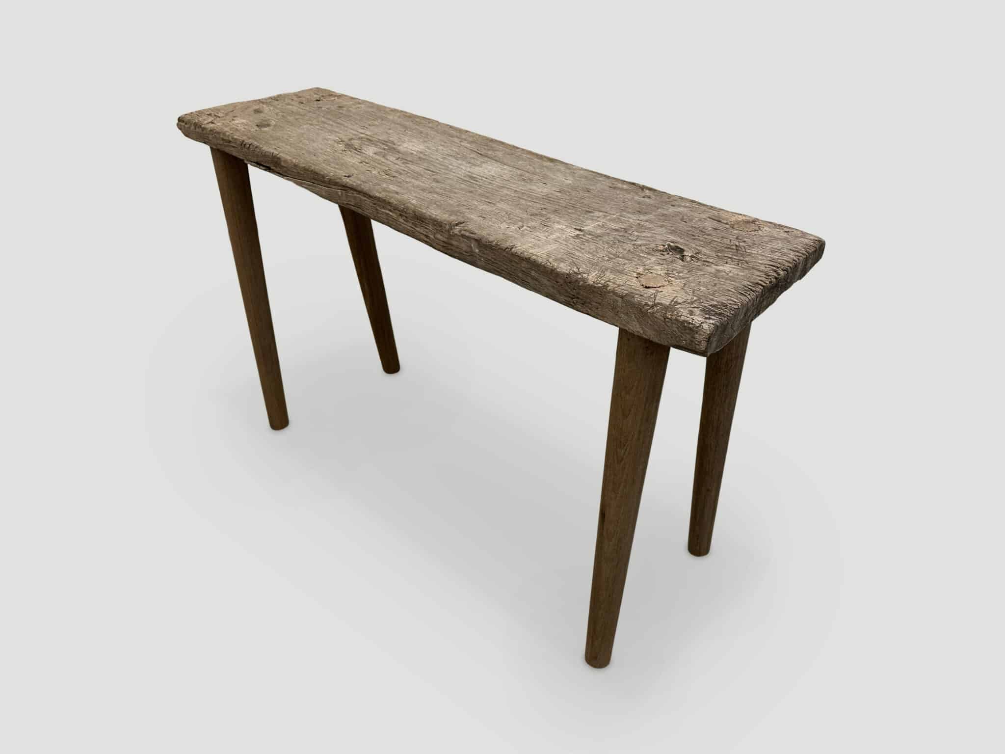 wabi sabi teak wood console table