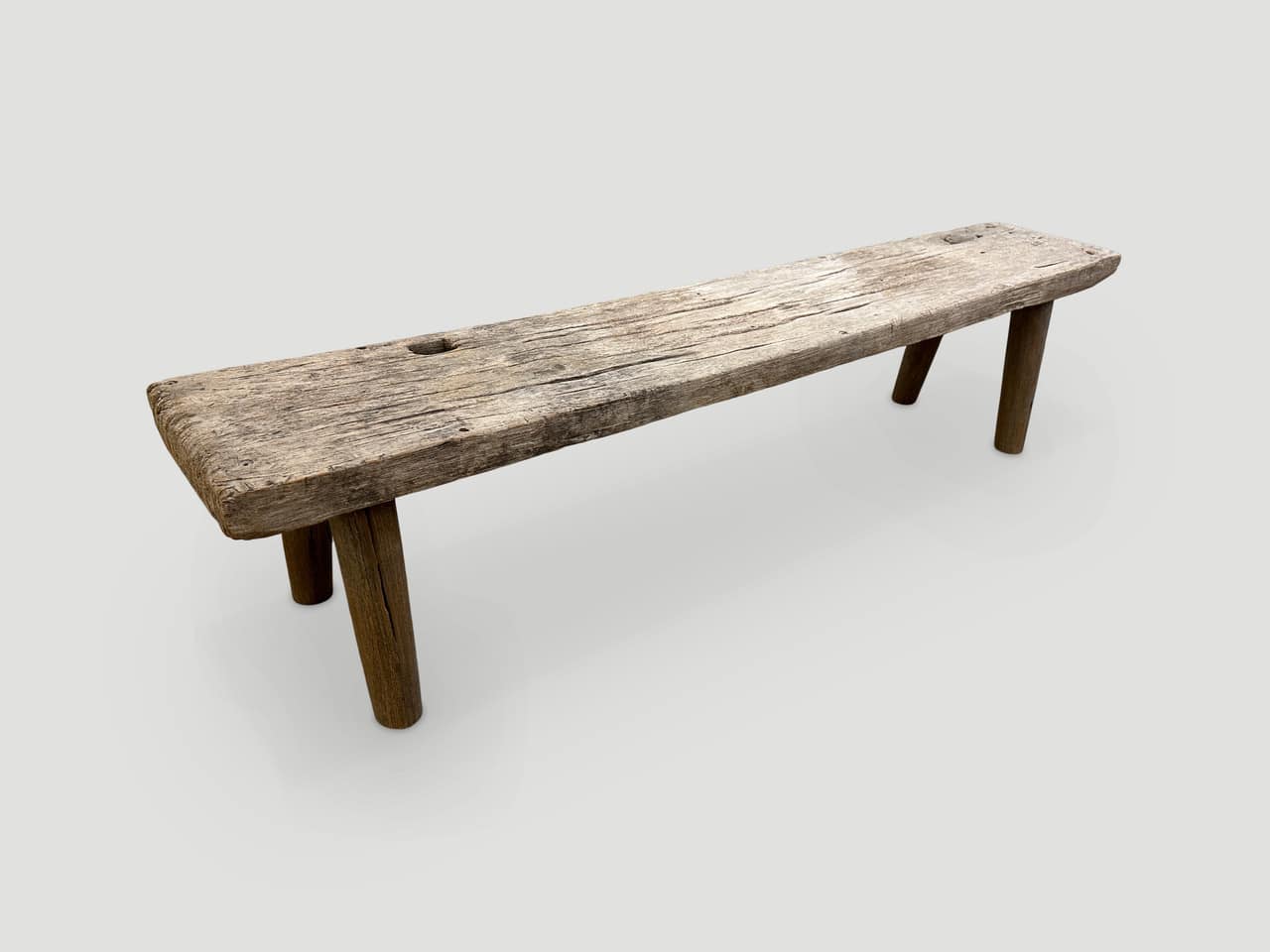 antique teak wood wabi sabi bench