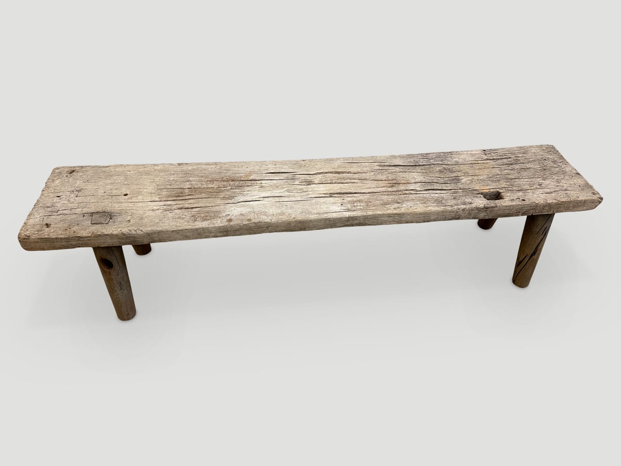 antique teak wood wabi sabi bench