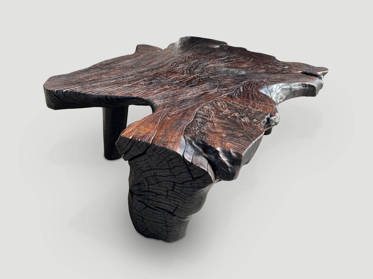 Natural organic formed reclaimed teak root coffee table