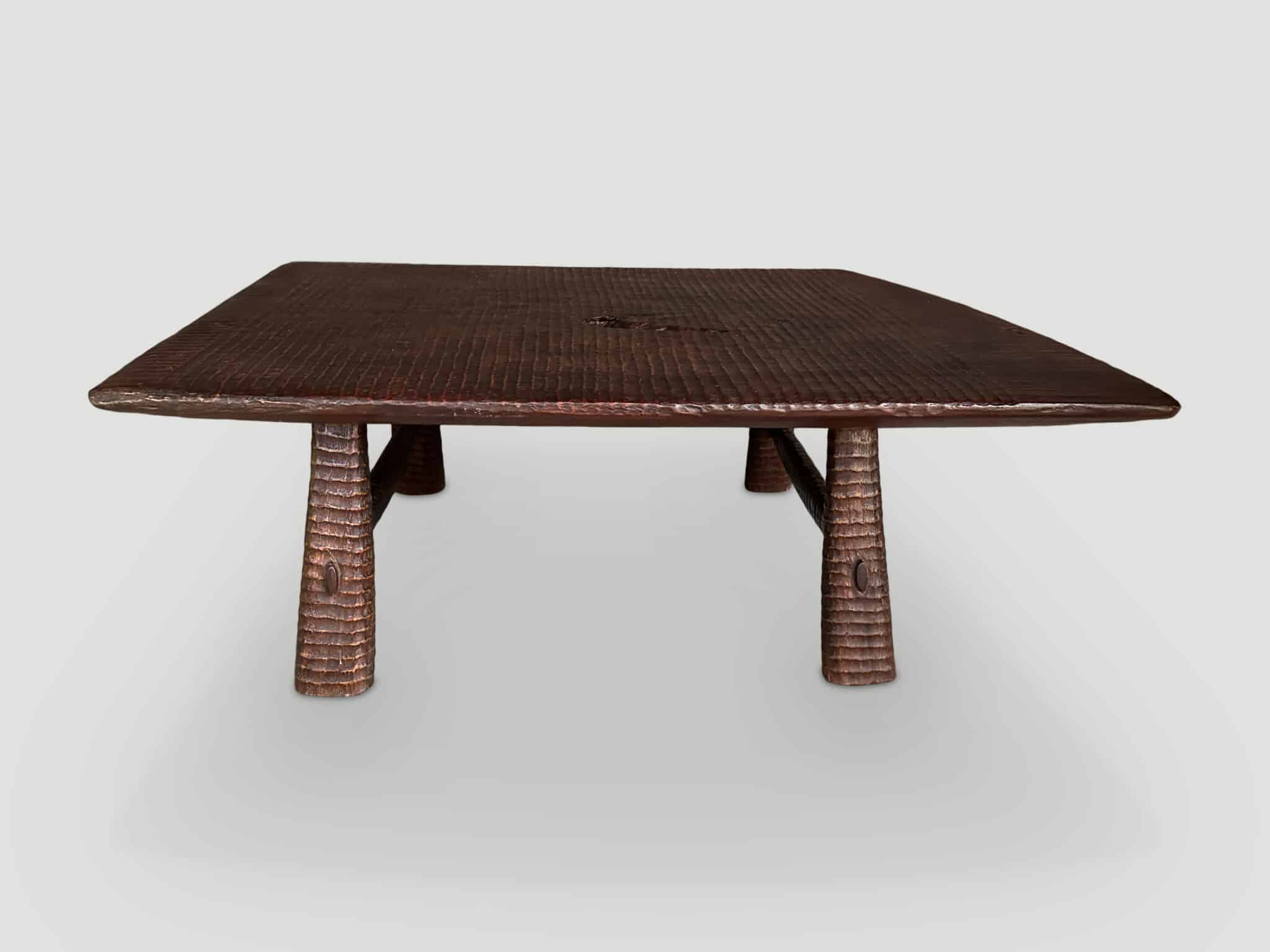 IMPRESSIVE MINIMALIST HAND CARVED COFFEE TABLE