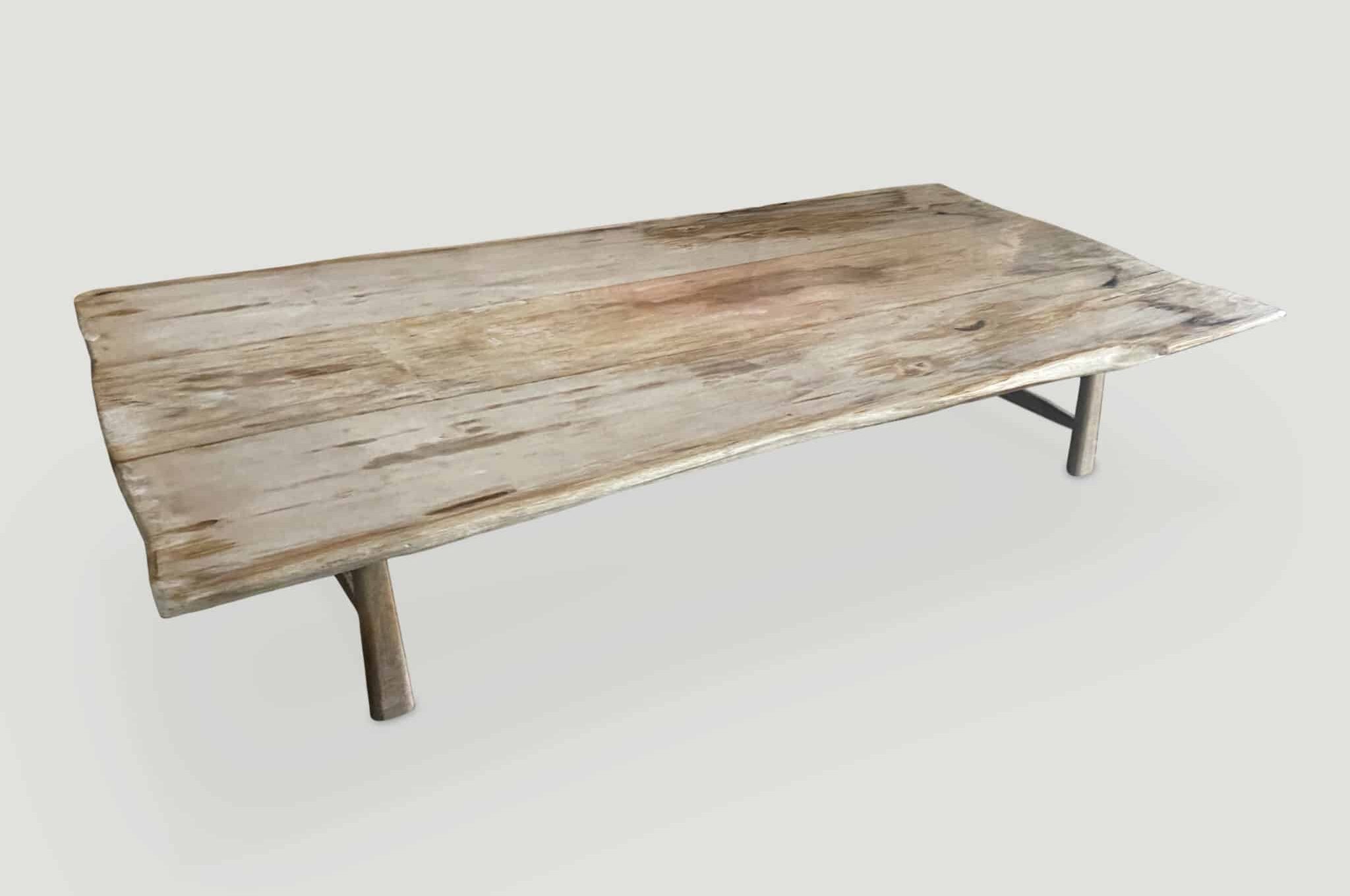 LIVE EDGE PETRIFIED WOOD COFFEE TABLE OR DINING TABLE