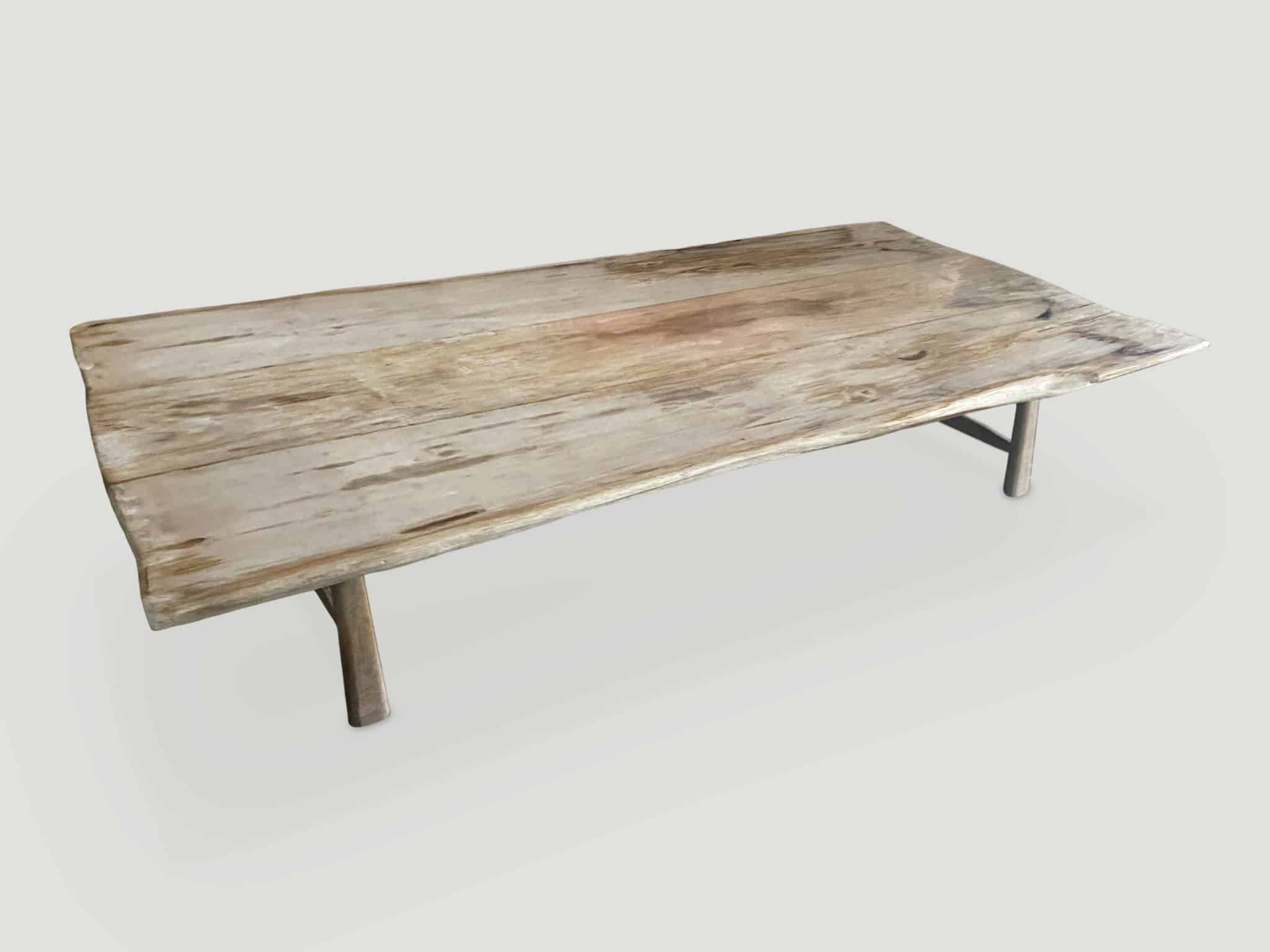 LIVE EDGE PETRIFIED WOOD COFFEE TABLE OR DINING TABLE