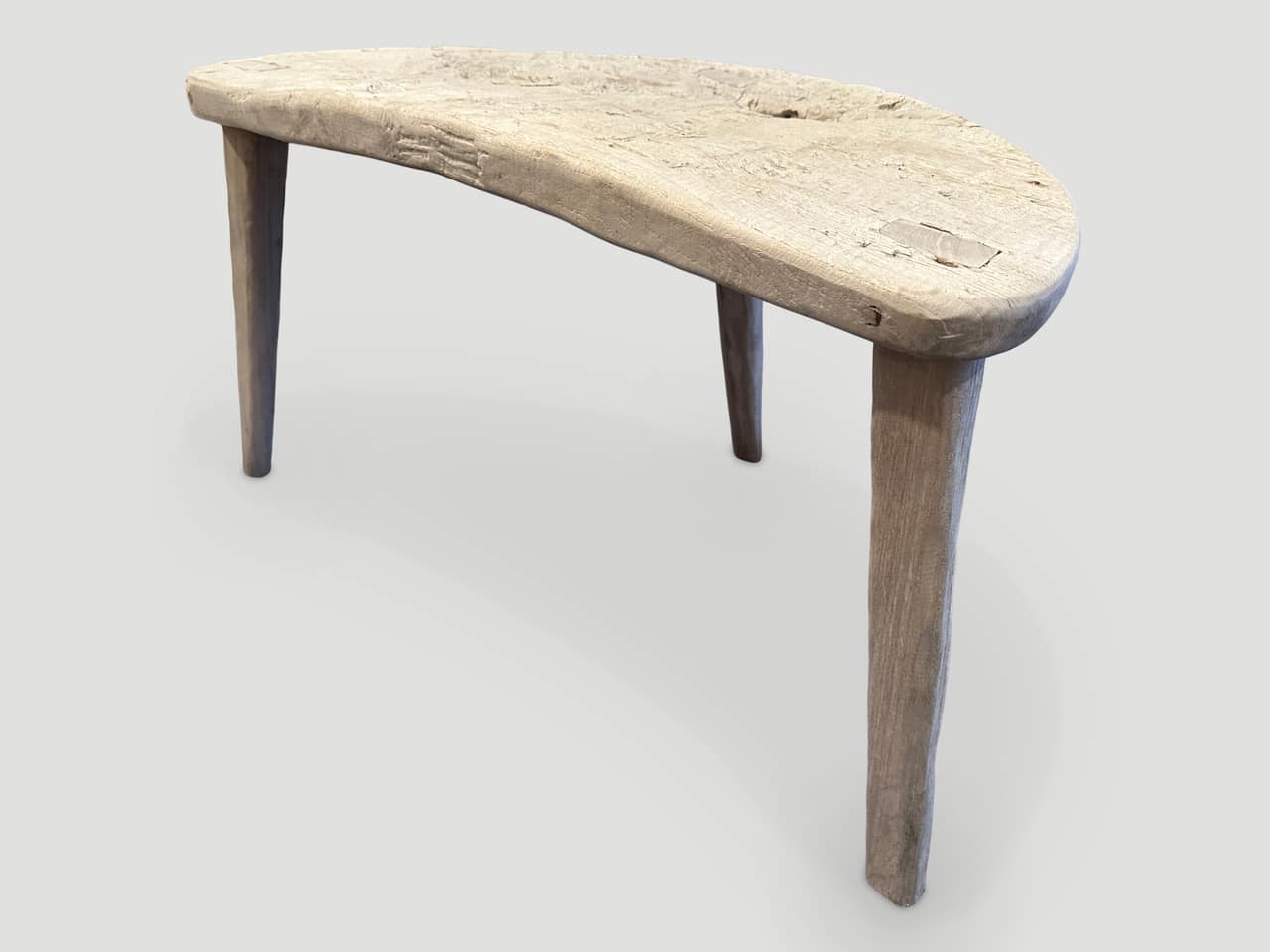 bleached teak wood side table