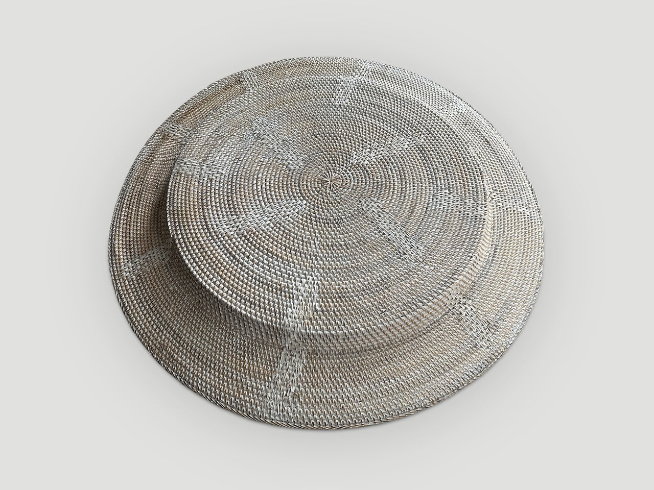 oversized hand woven rattan platter