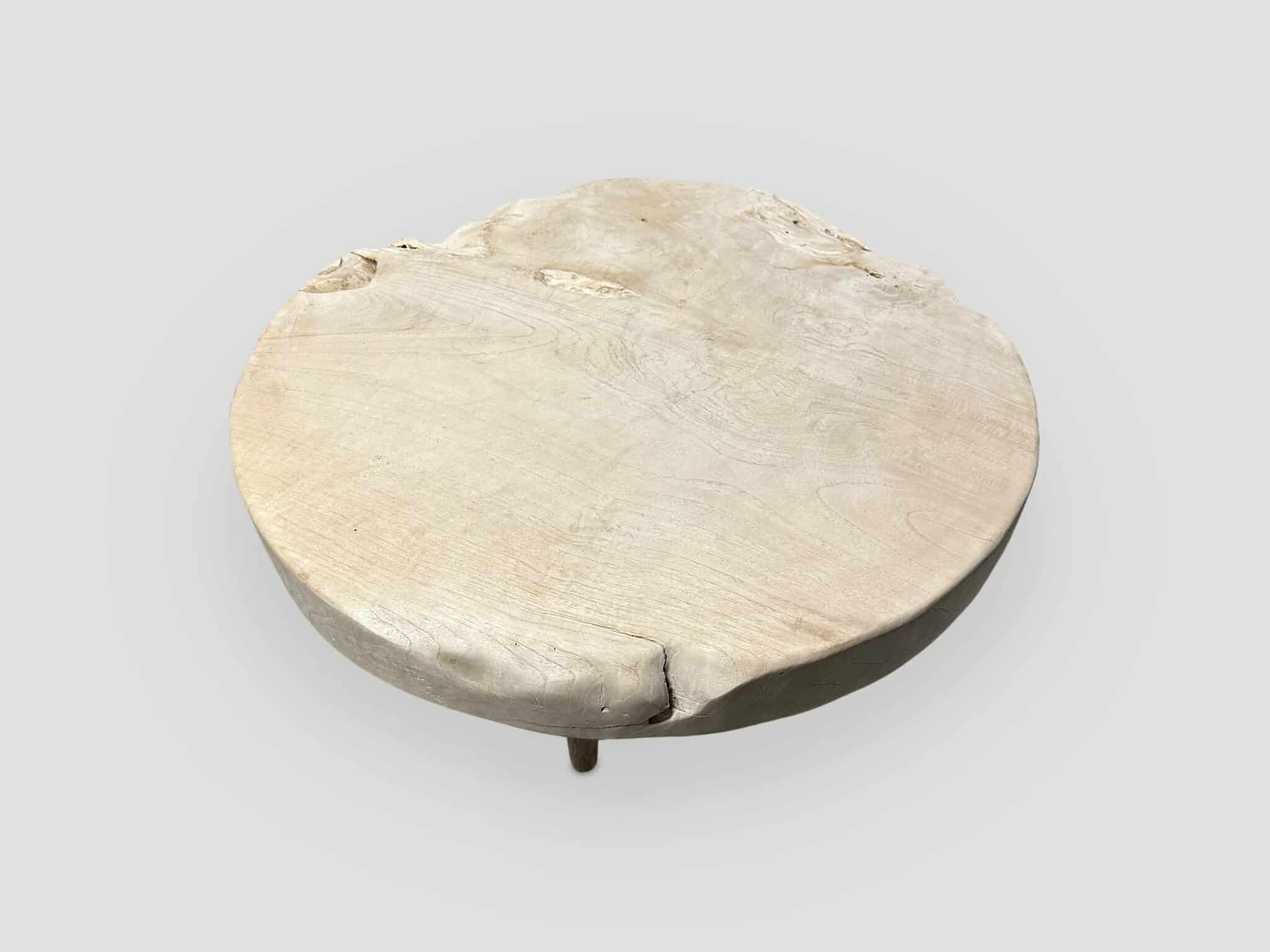 three inch single slab reclaimed teak wood coffee table