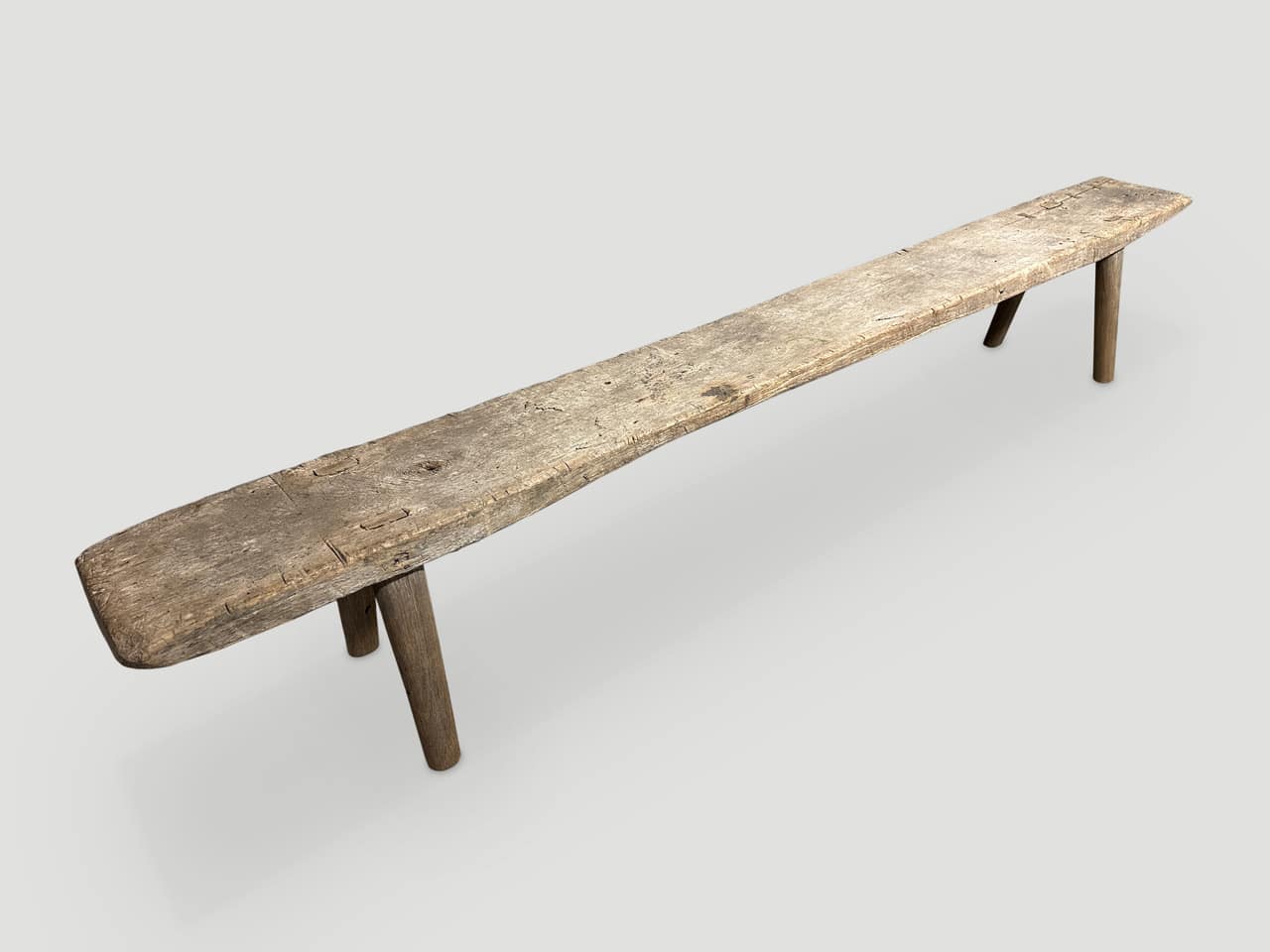 wabi sabi long teak wood bench