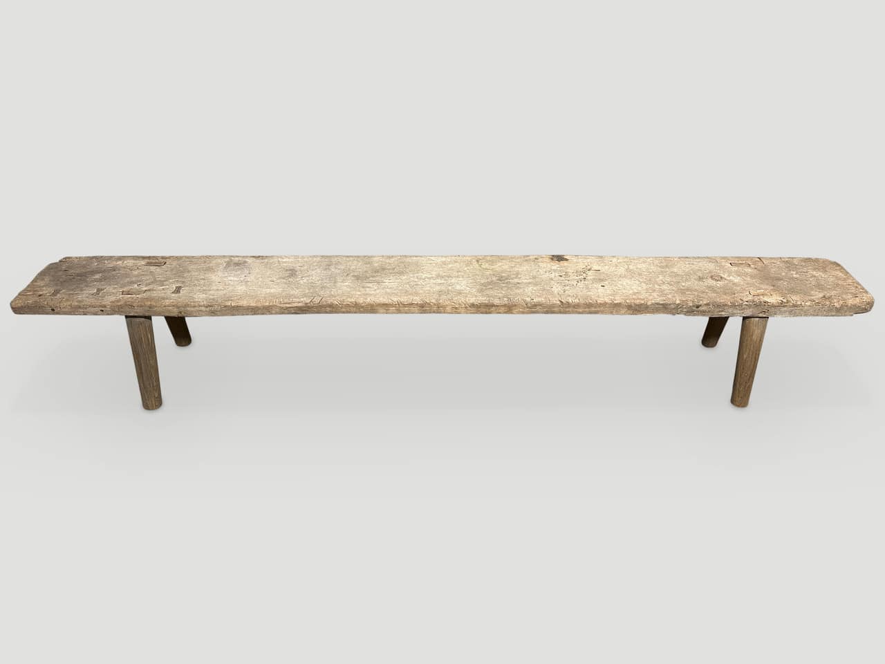 wabi sabi long teak wood bench