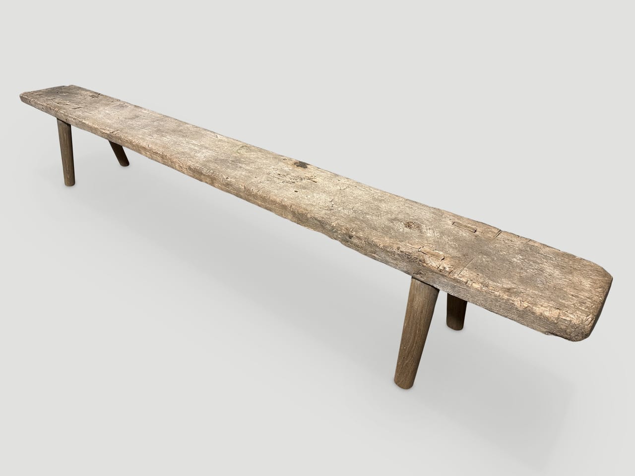 wabi sabi long teak wood bench