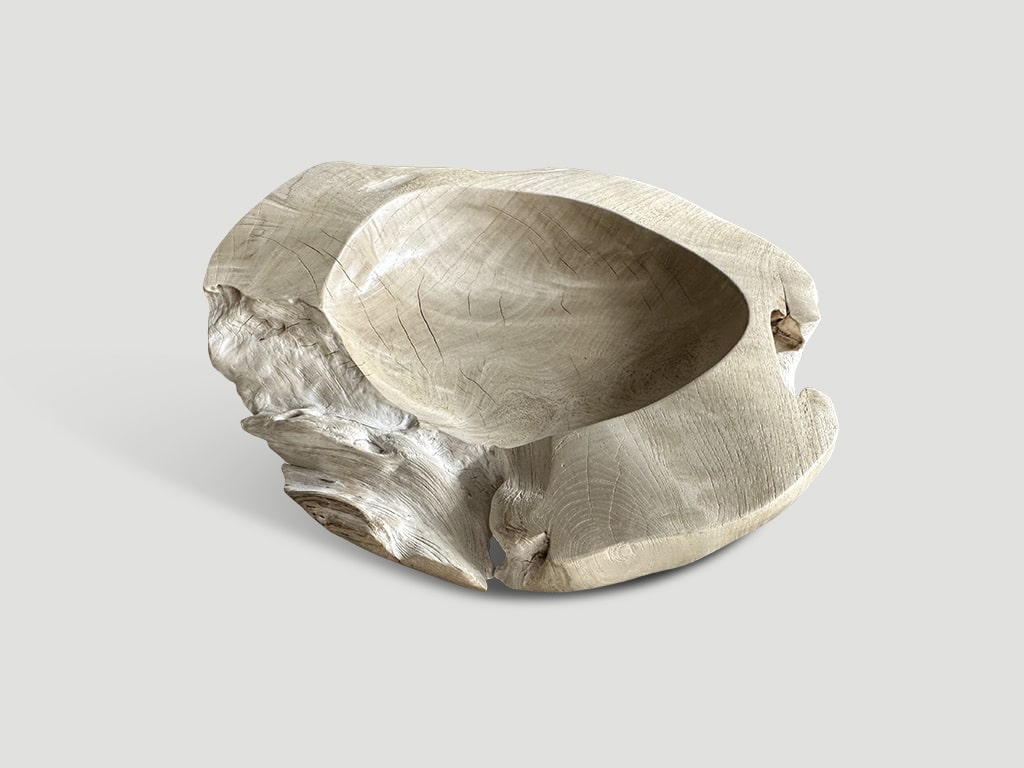teak sculptural vessel