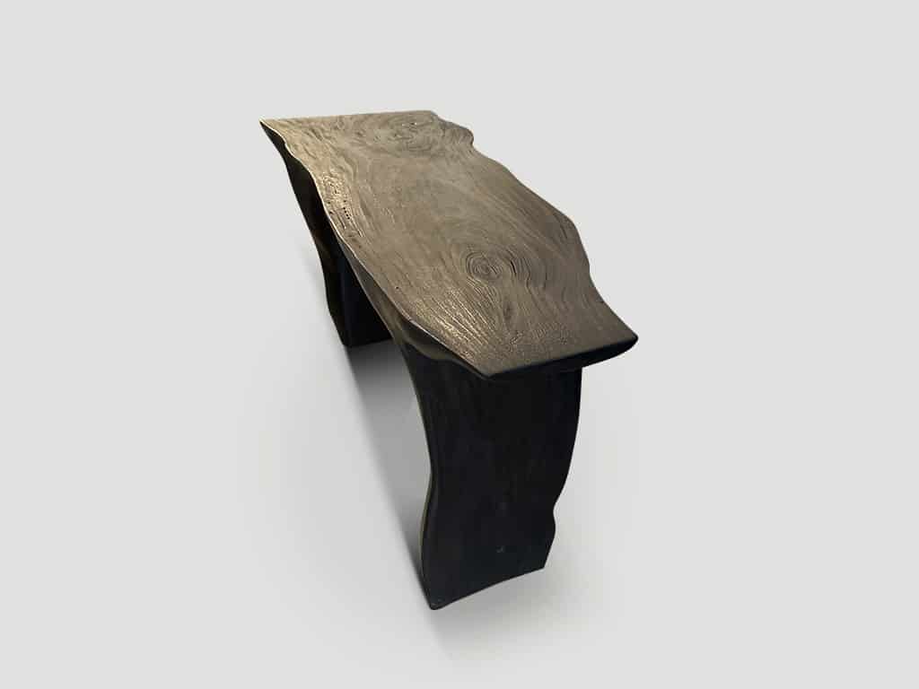 SCULPTURAL CHARRED CONSOLE TABLE