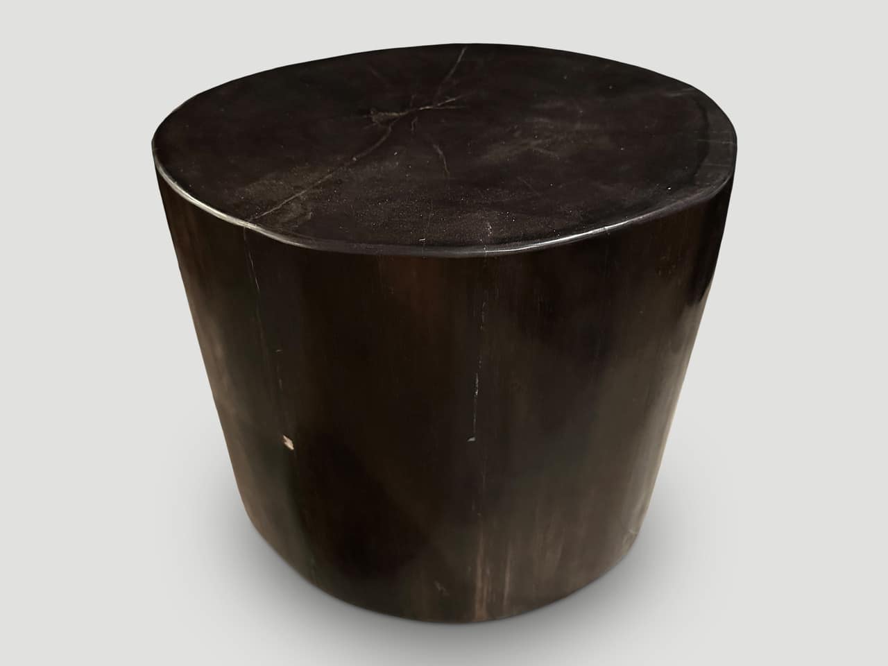 SUPER SMOOTH HIGH QUALITY PETRIFIED WOOD SIDE TABLE.