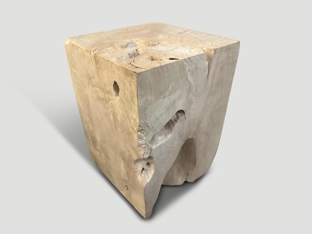 BLEACHED TEAK WOOD STICKS END TABLE – The Design Tap