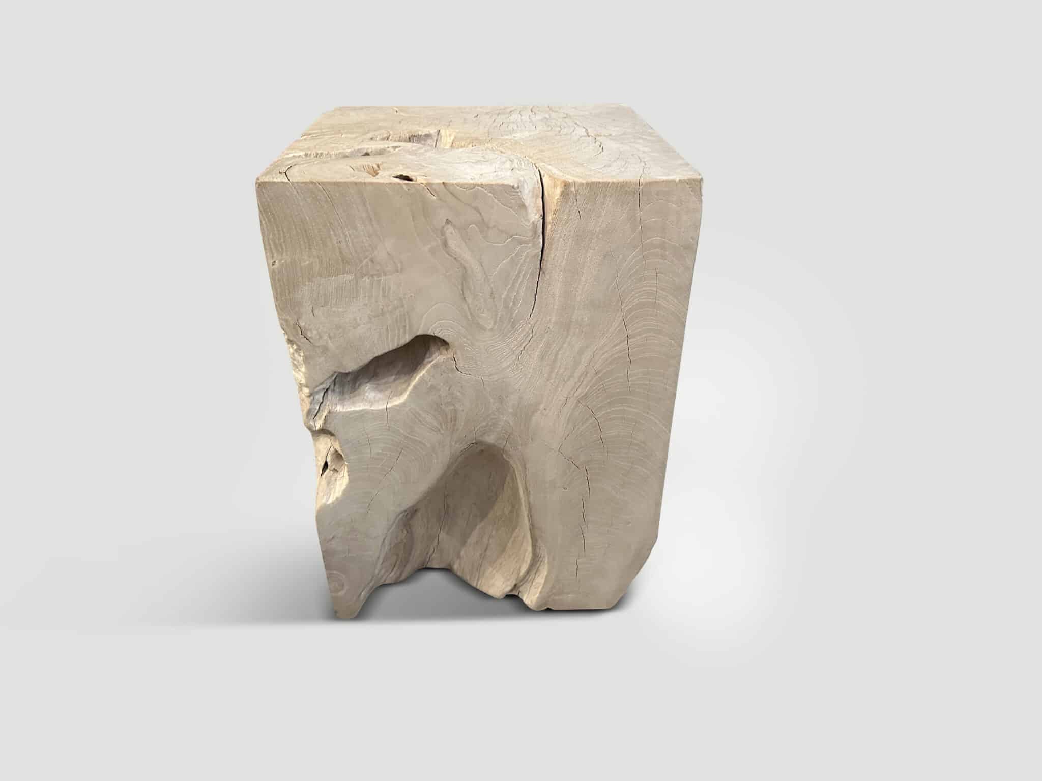 BLEACHED TEAK WOOD STICKS END TABLE – The Design Tap