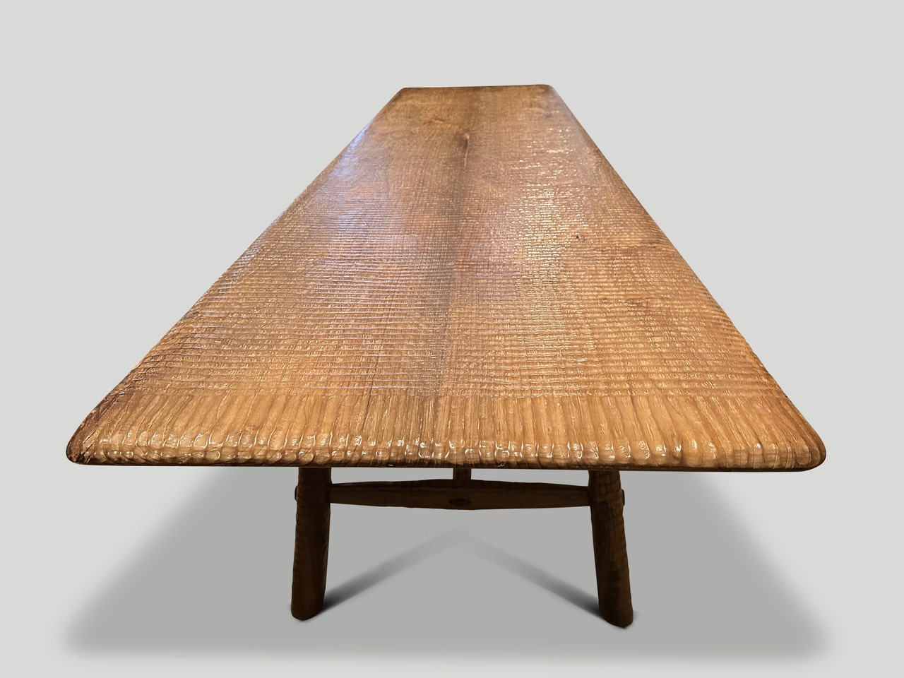 IMPRESSIVE HAND CARVED TEAK WOOD DINING TABLE OR CONSOLE