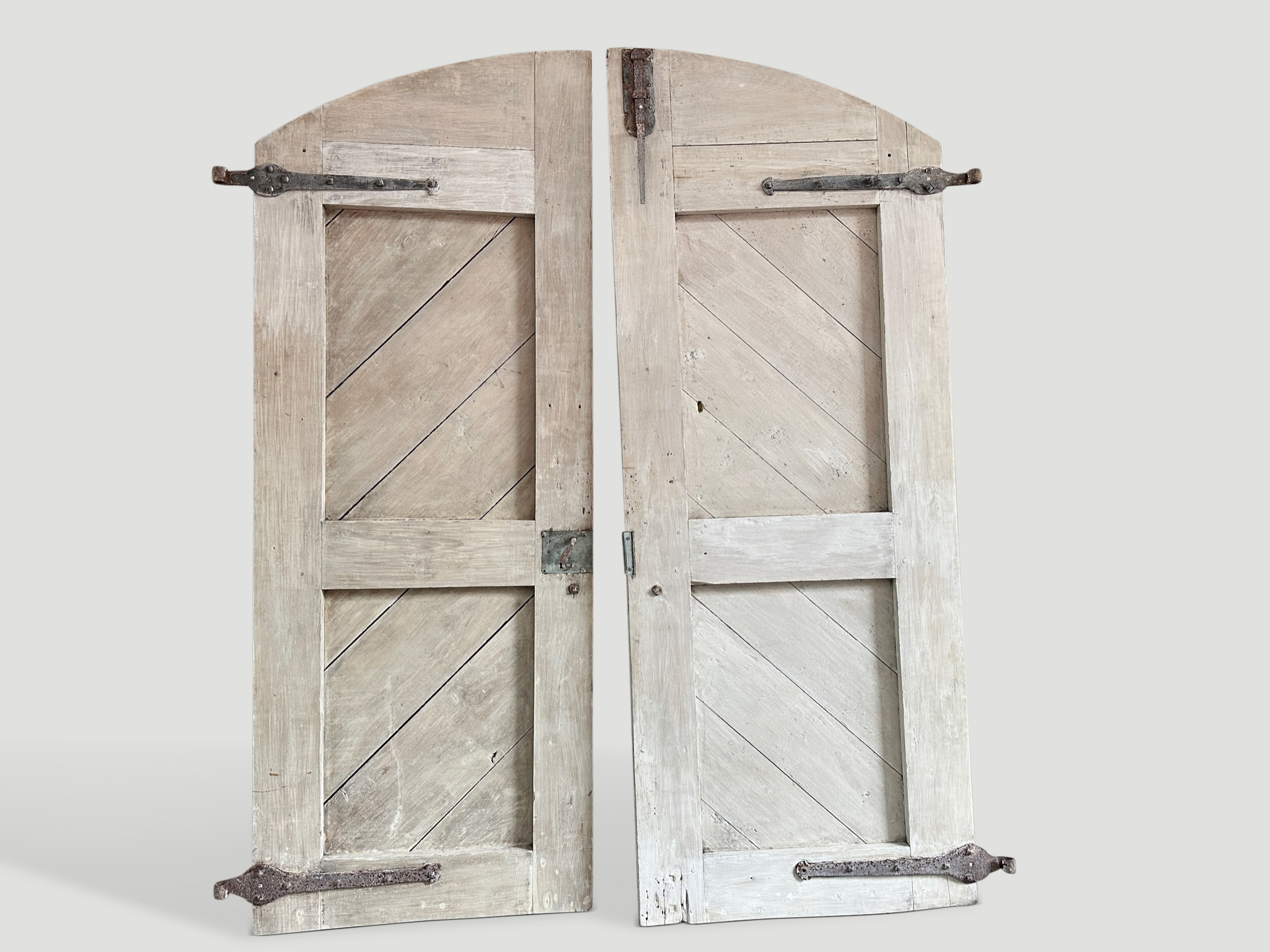 bleached teak wood door