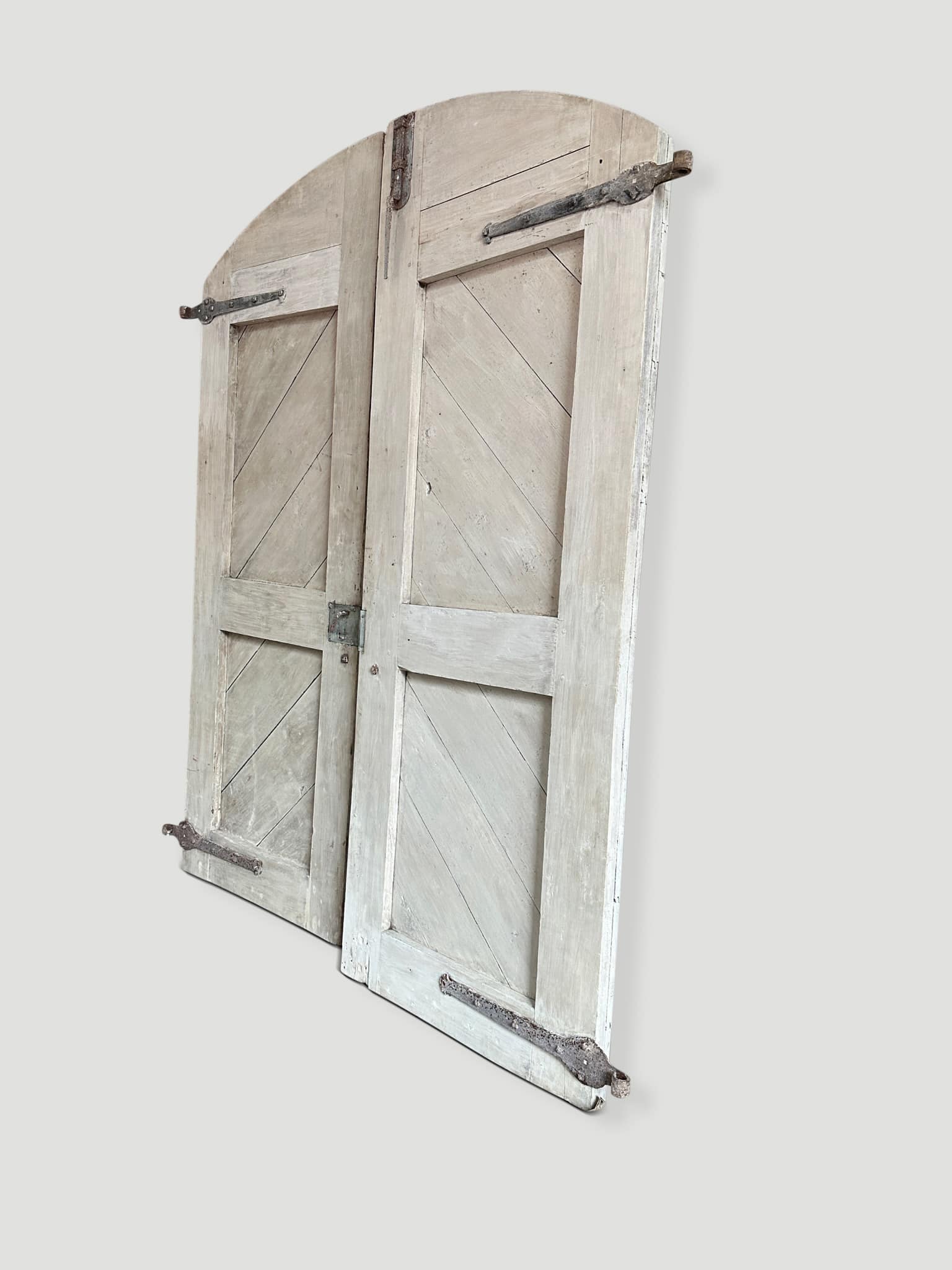 bleached teak wood door