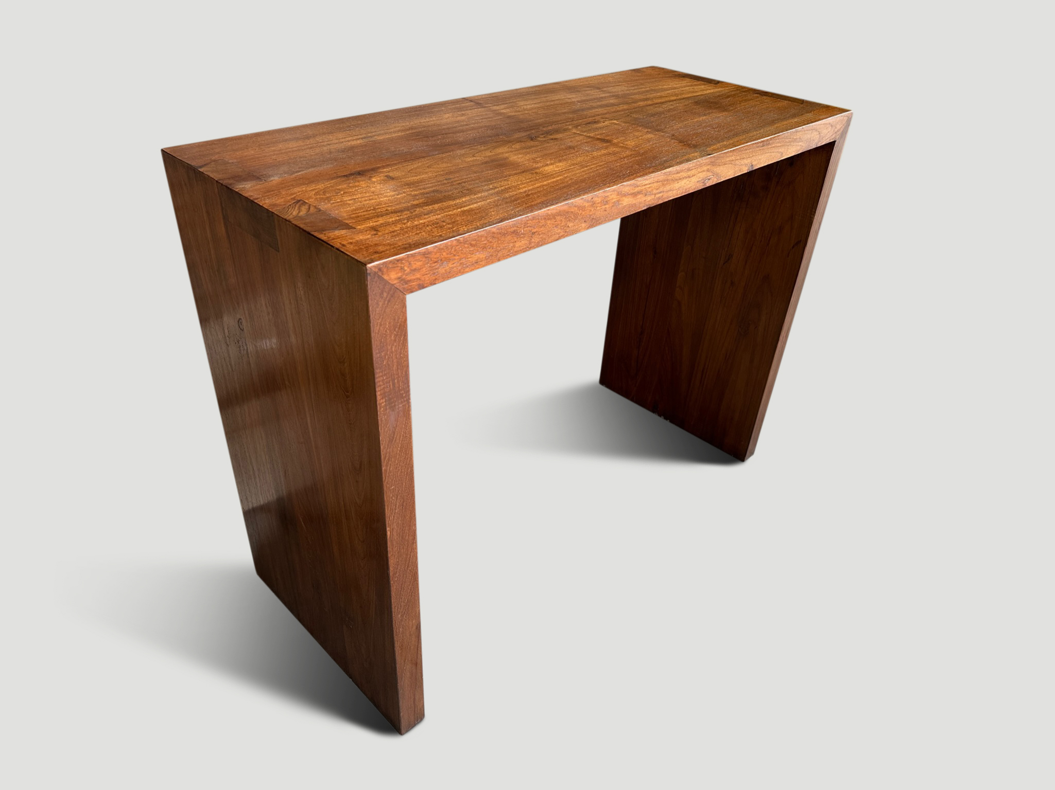 teak wood console table