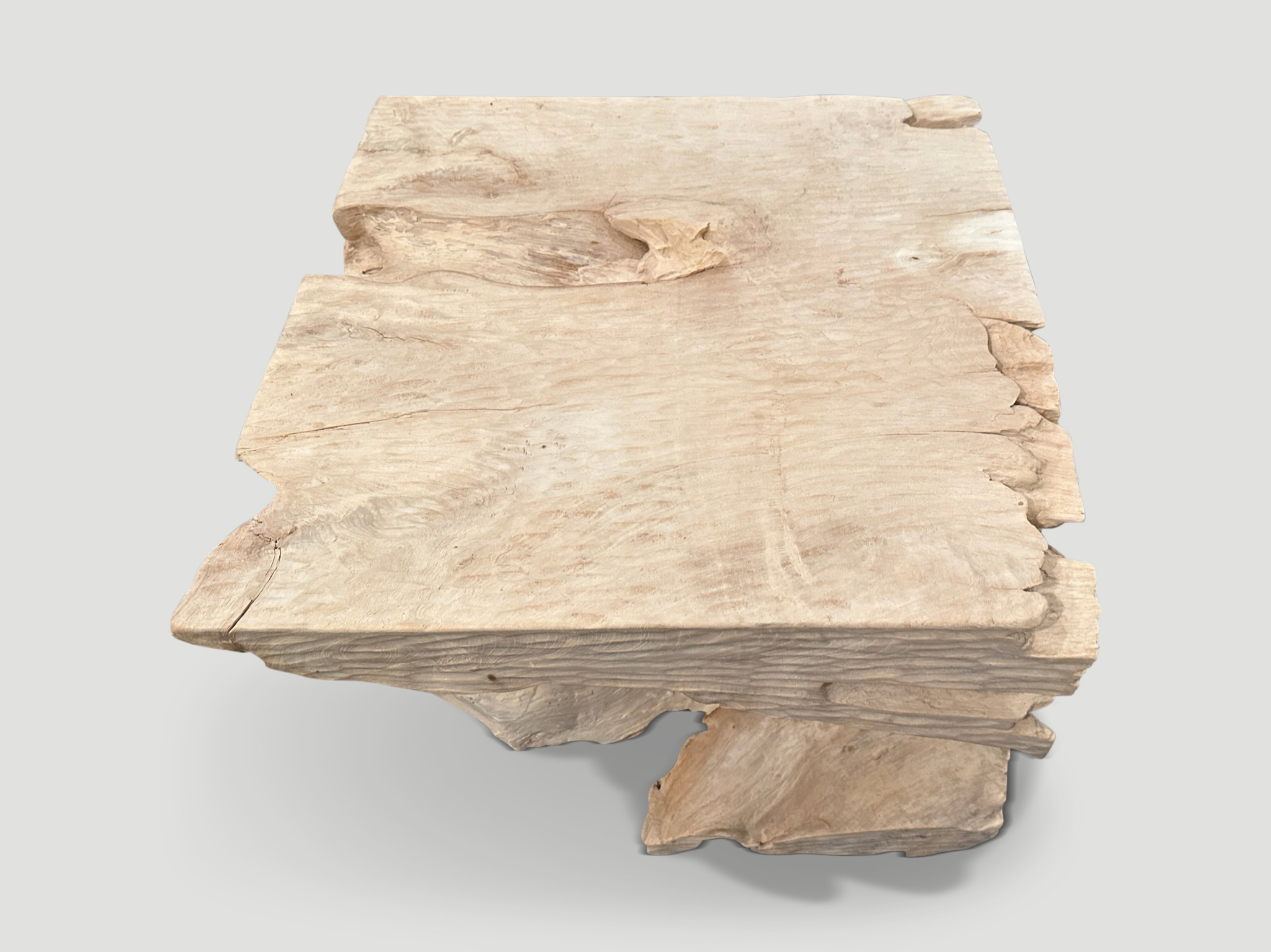 sculptural teak wood coffee table or side table