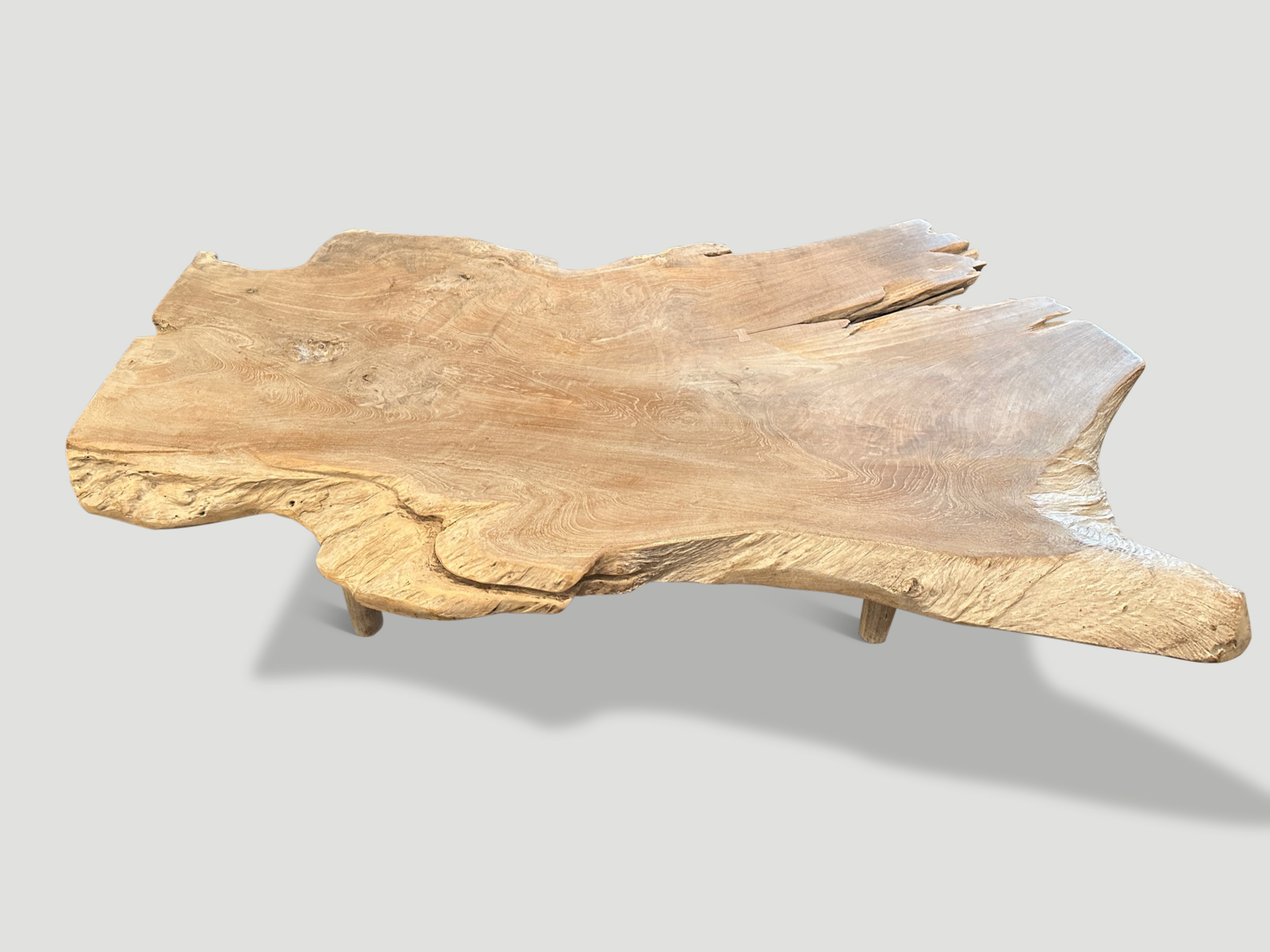 bleached teak wood coffee table