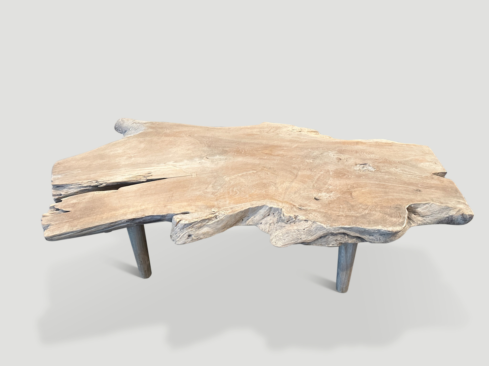 bleached teak wood coffee table