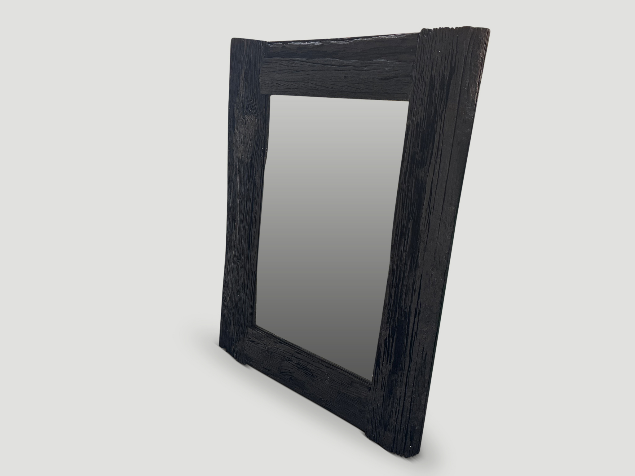 Impressive reclaimed ironwood frame mirror