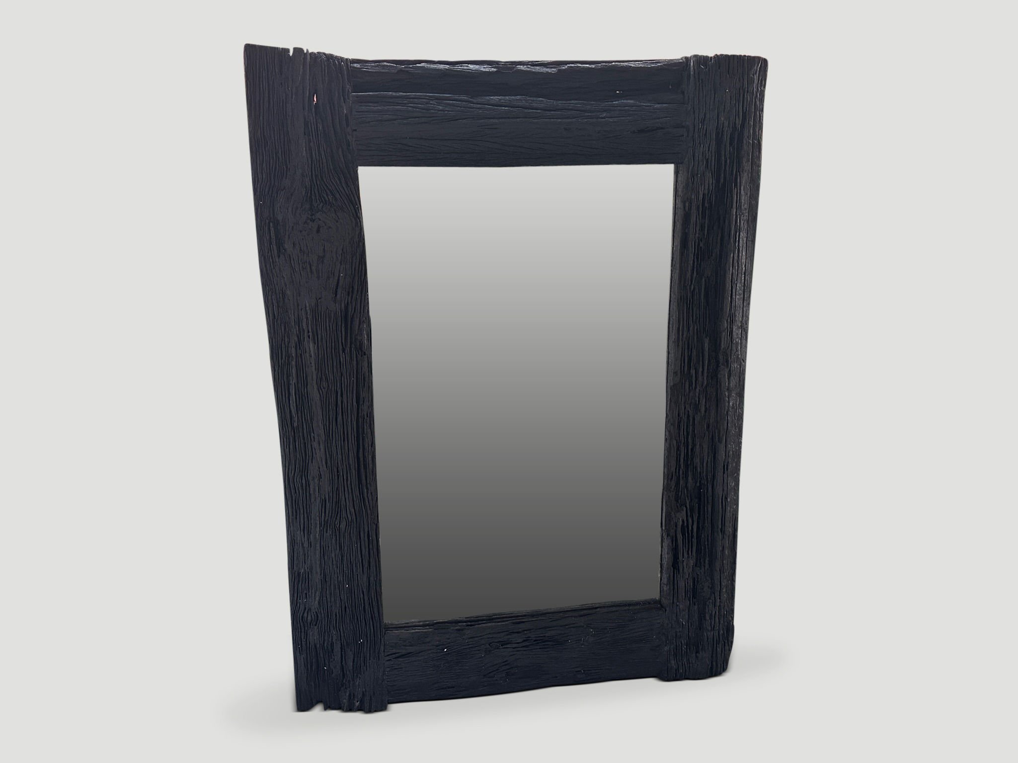 Impressive reclaimed ironwood frame mirror