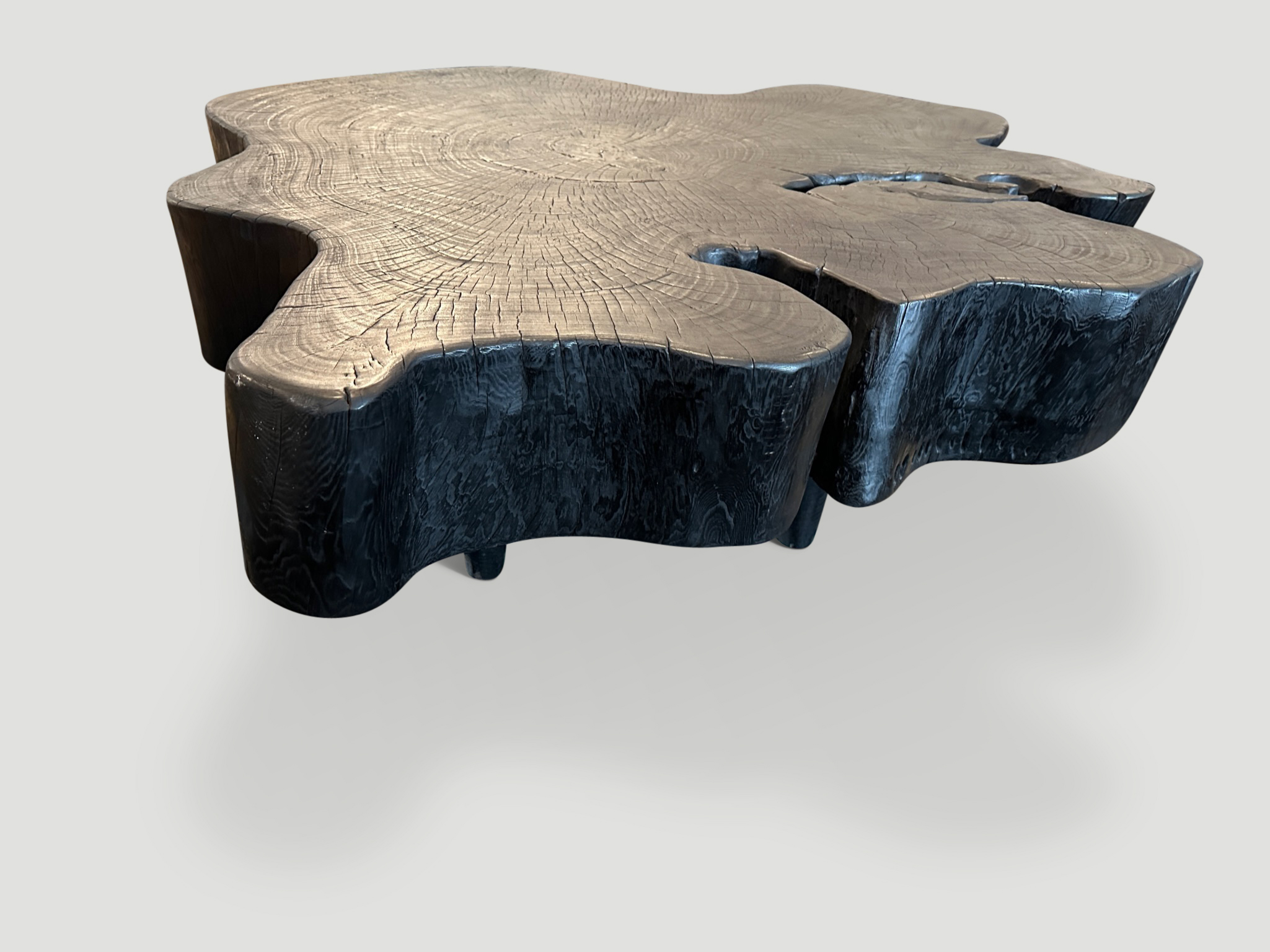 amorphous charred coffee table