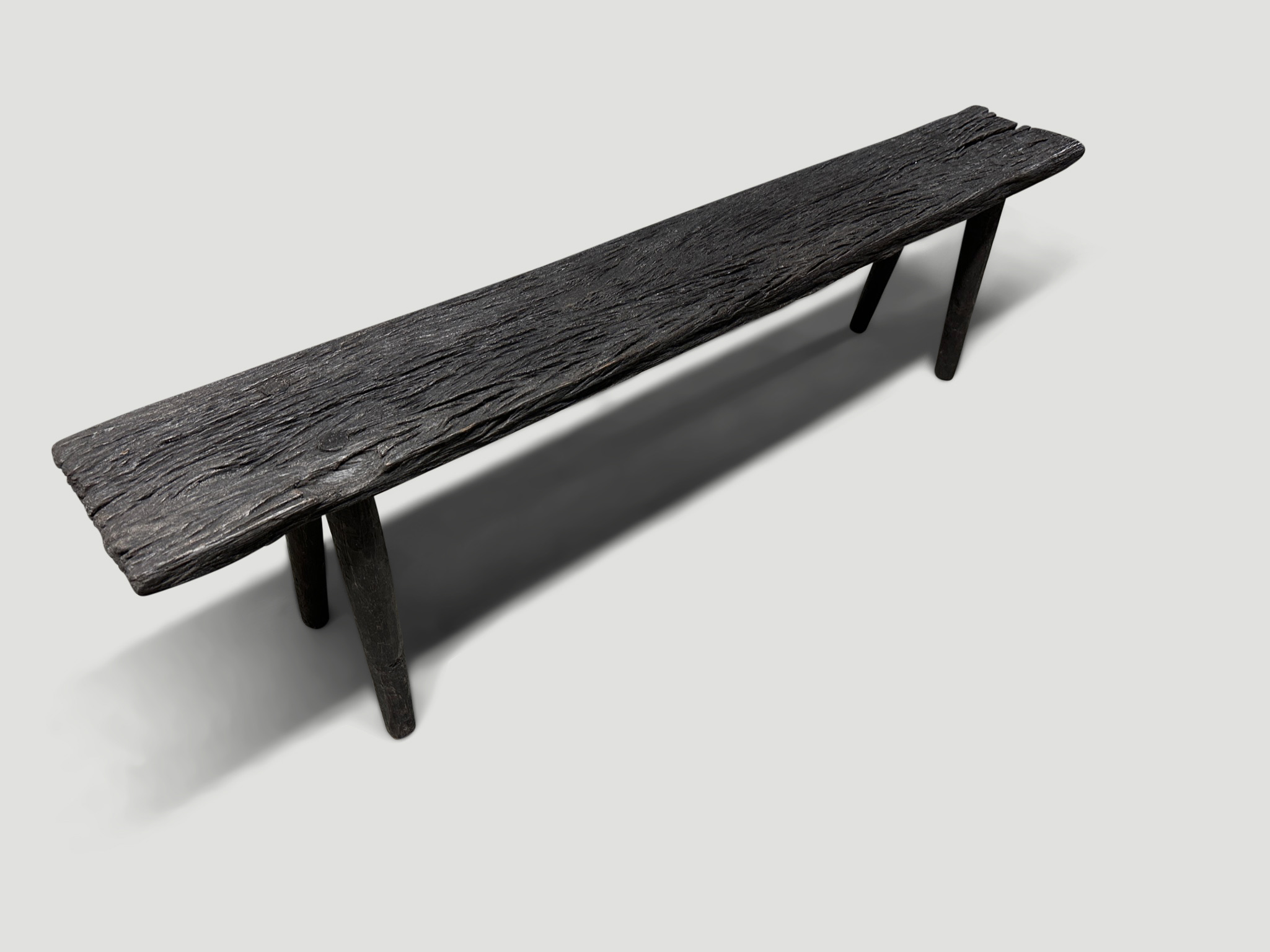 minimalist iron wood bench