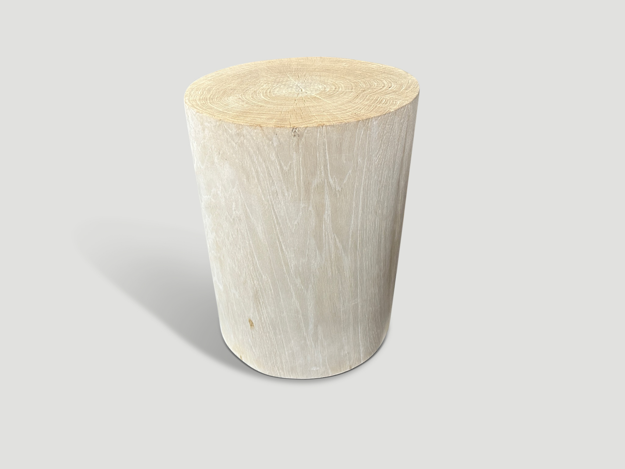 reclaimed teak wood cylinder side table or stool