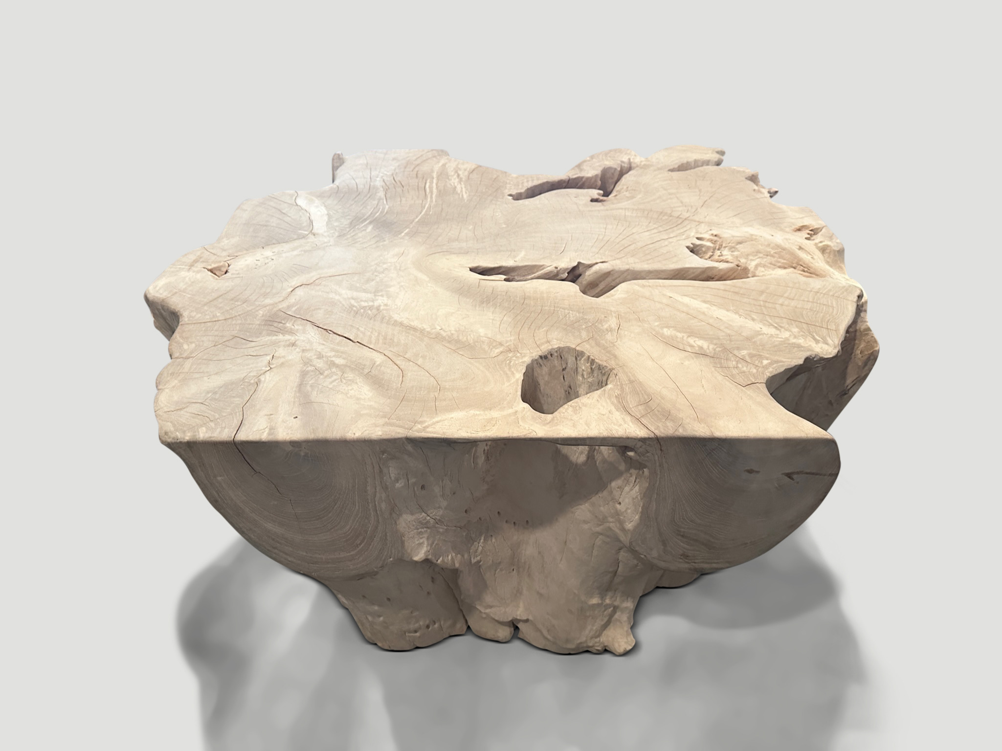 bleached teak root coffee table or pedestal