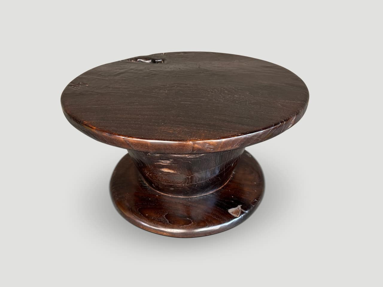 rare antique teak wood side table