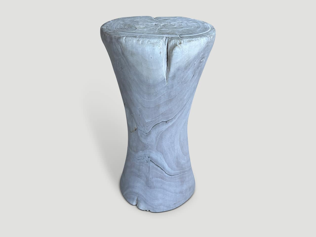 hourglass bleached side table or stool