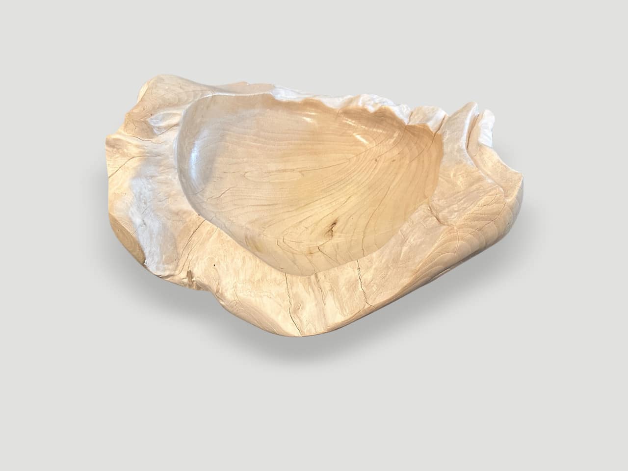 bleached teak wood vessel