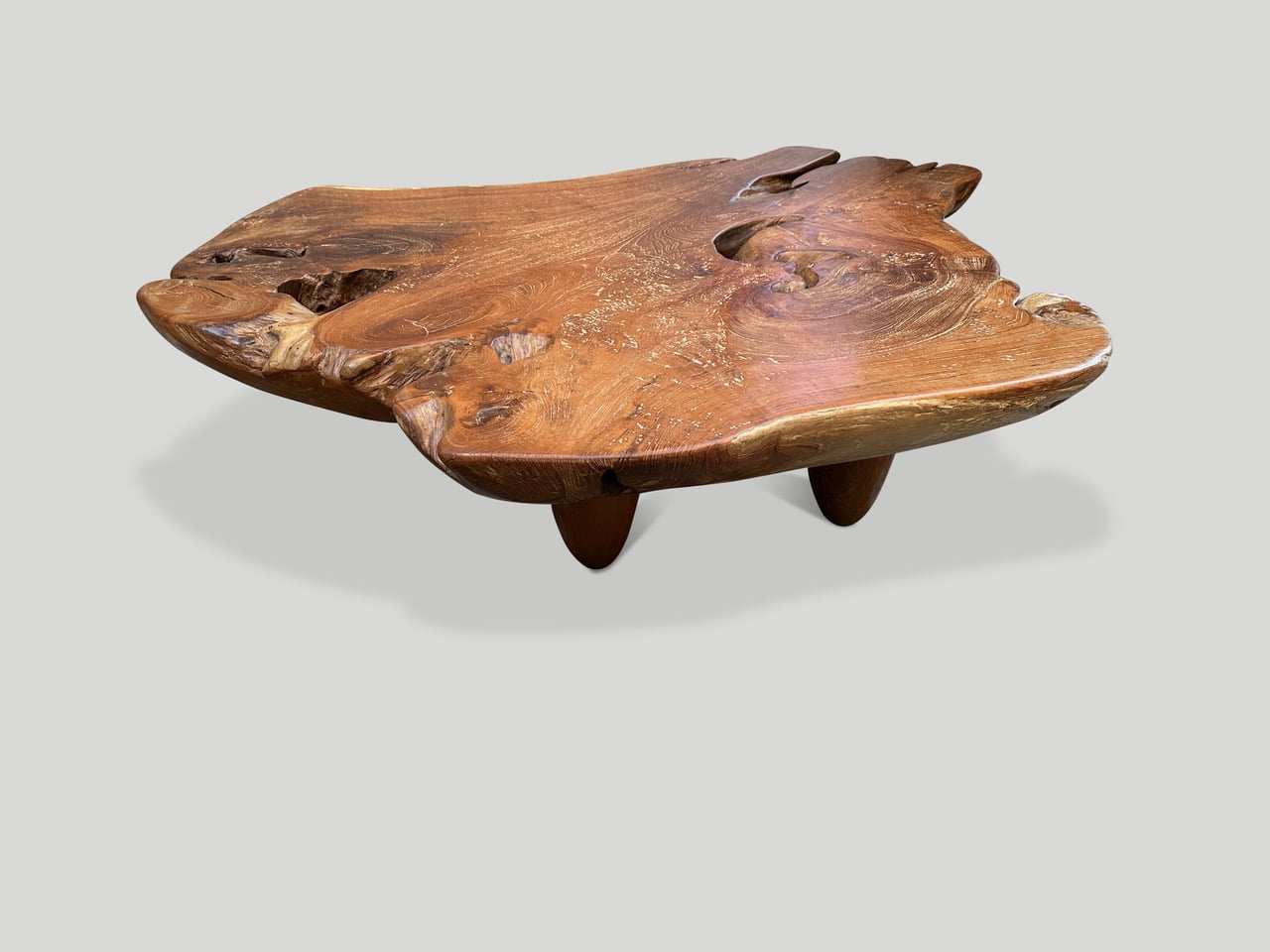 century old teak wood organic coffee table