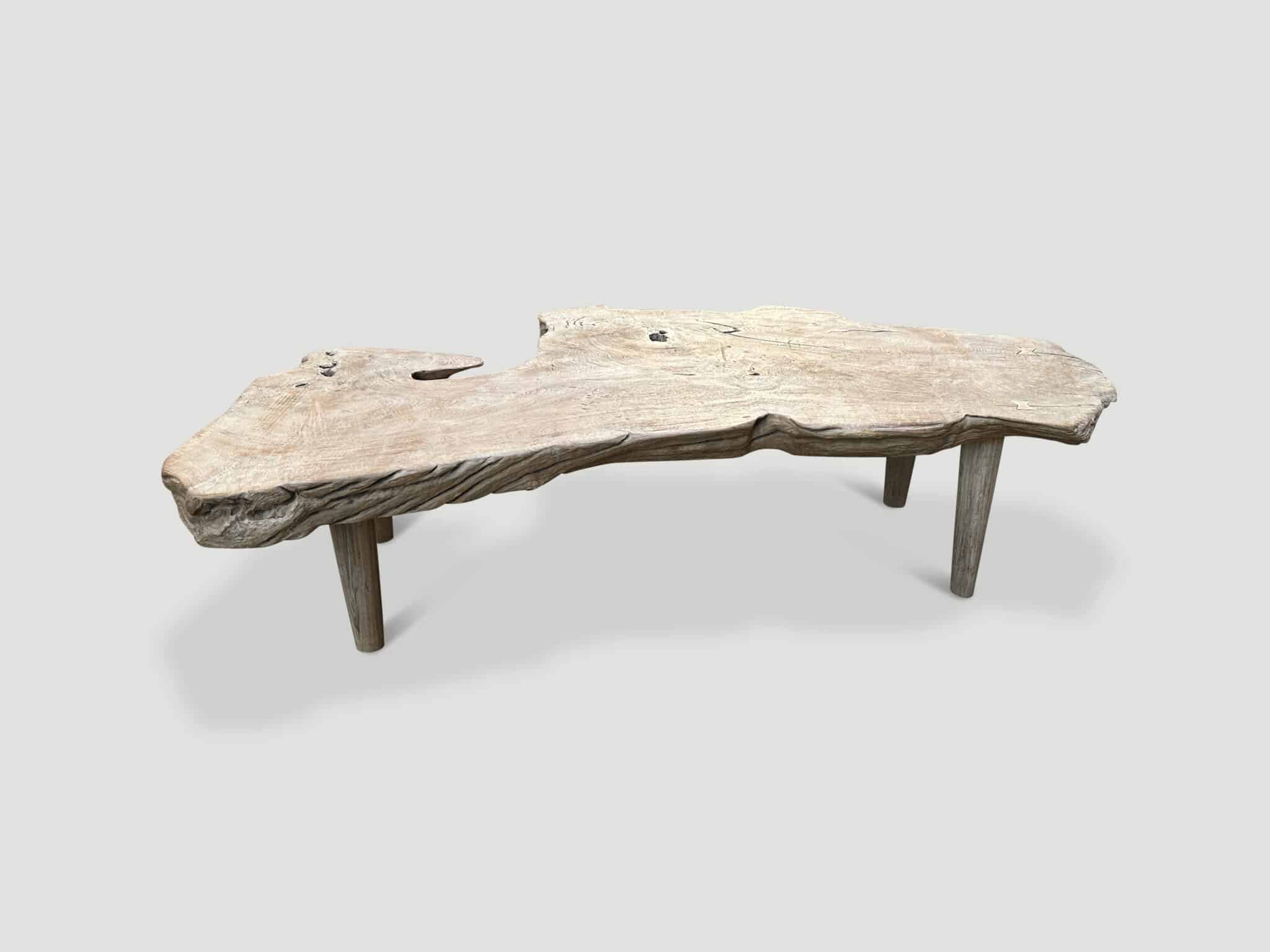 organic white washed coffee table